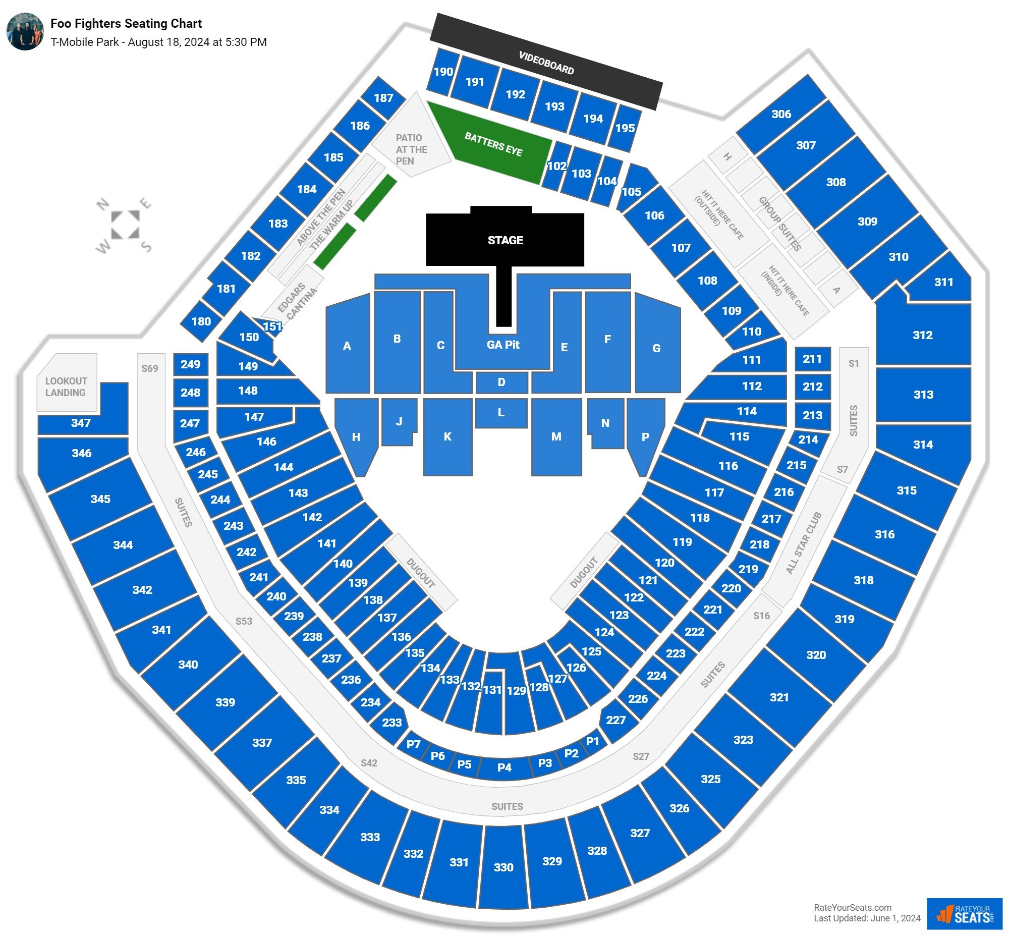 T-Mobile Park Concert Seating Chart - RateYourSeats.com