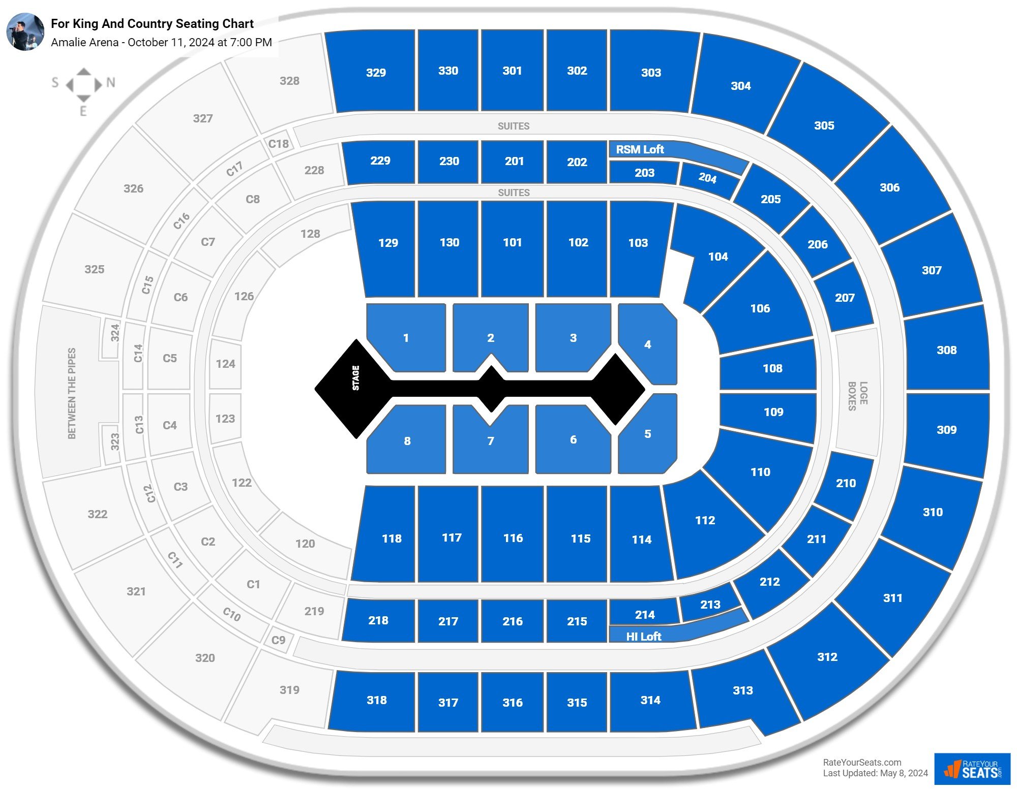 Amalie Arena Concert Seating Chart - RateYourSeats.com