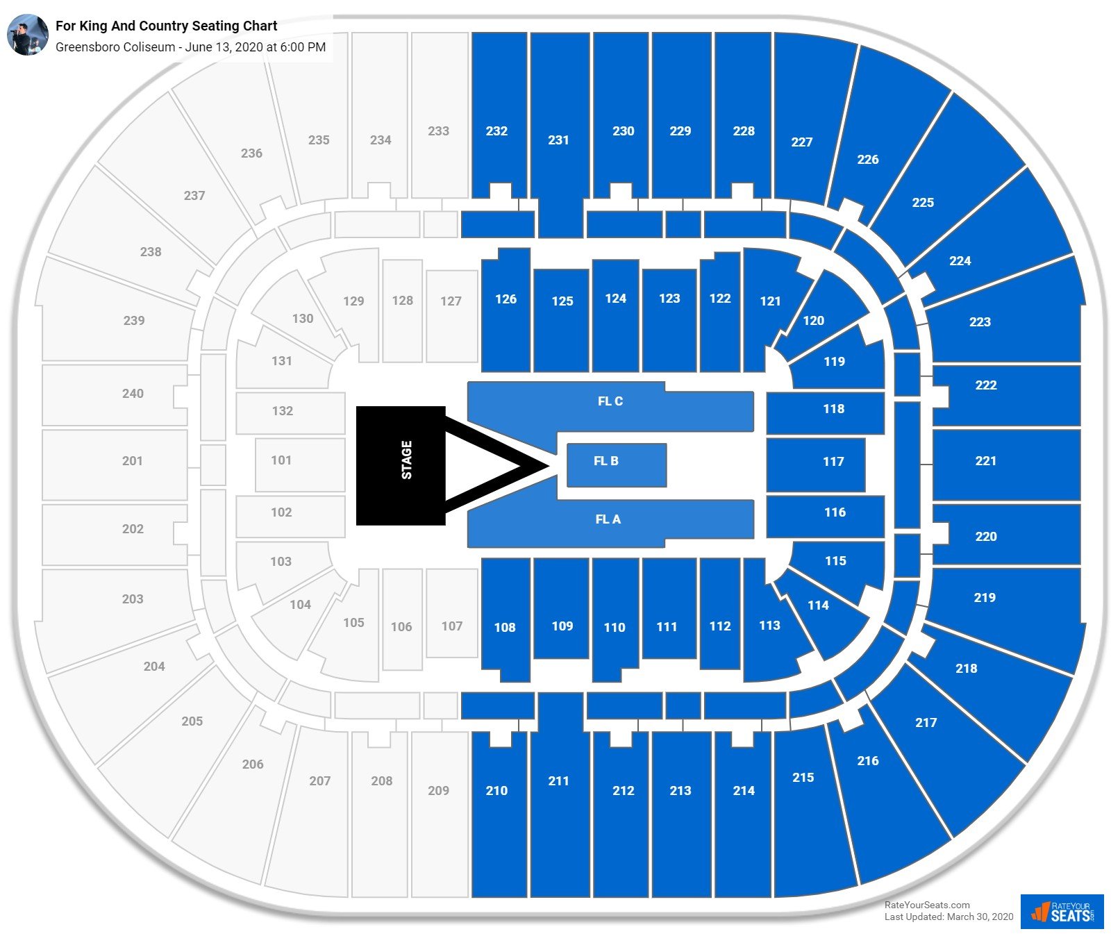 Greensboro Coliseum Seating Charts for Concerts