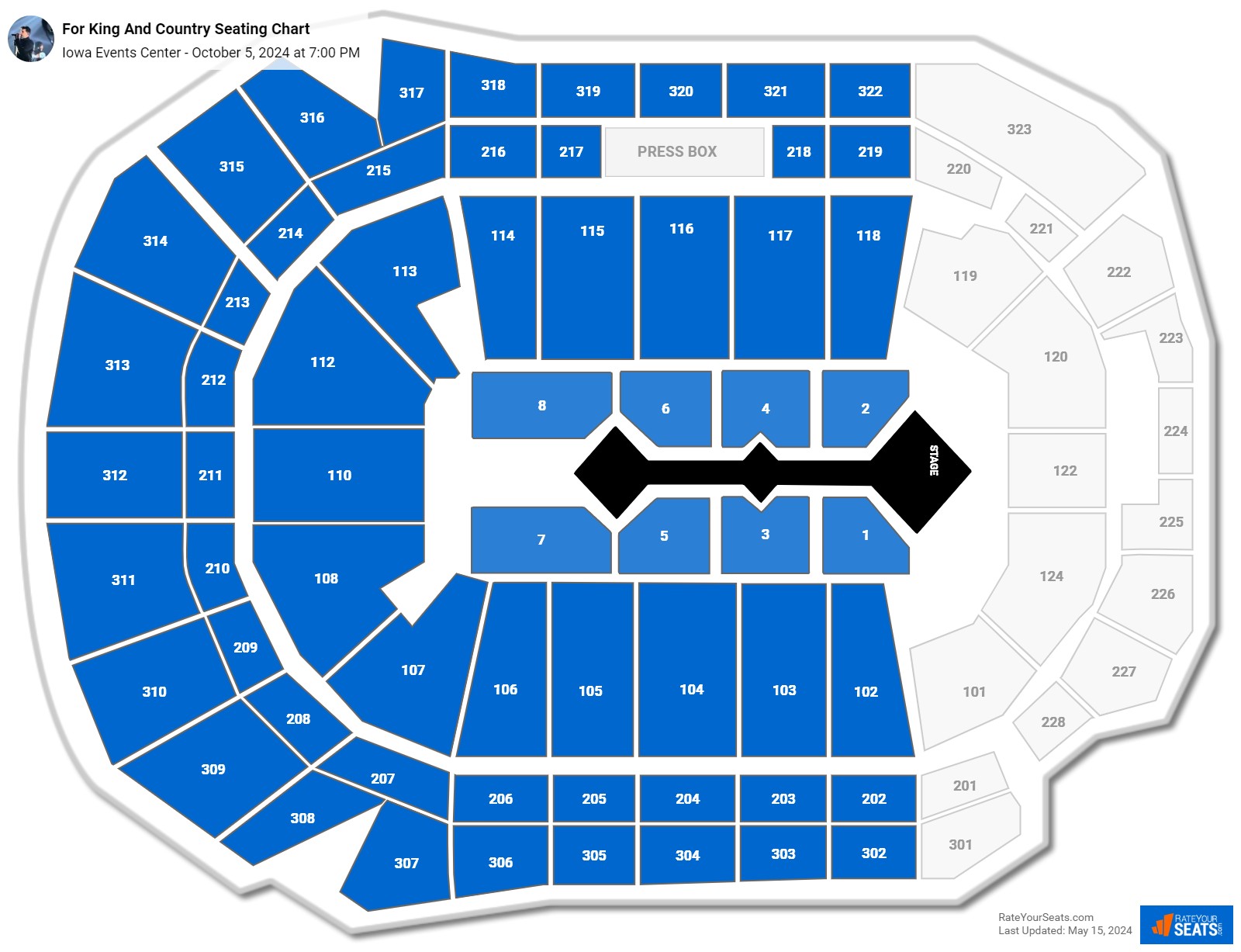 Iowa Events Center Concert Seating Chart