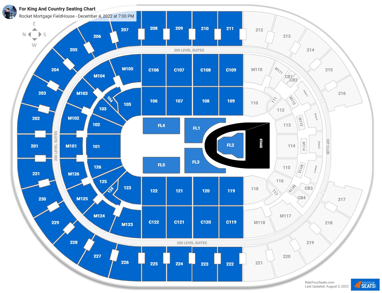 Rocket Mortgage FieldHouse Concert Seating Chart - RateYourSeats.com