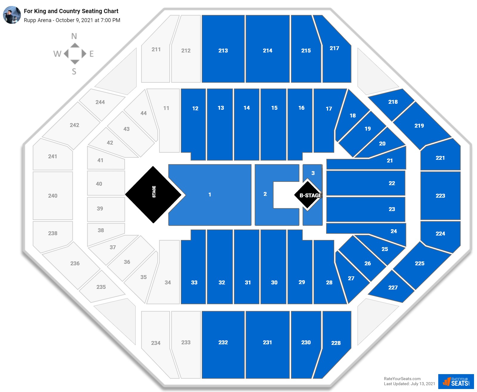 For King and Country seating chart Rupp Arena