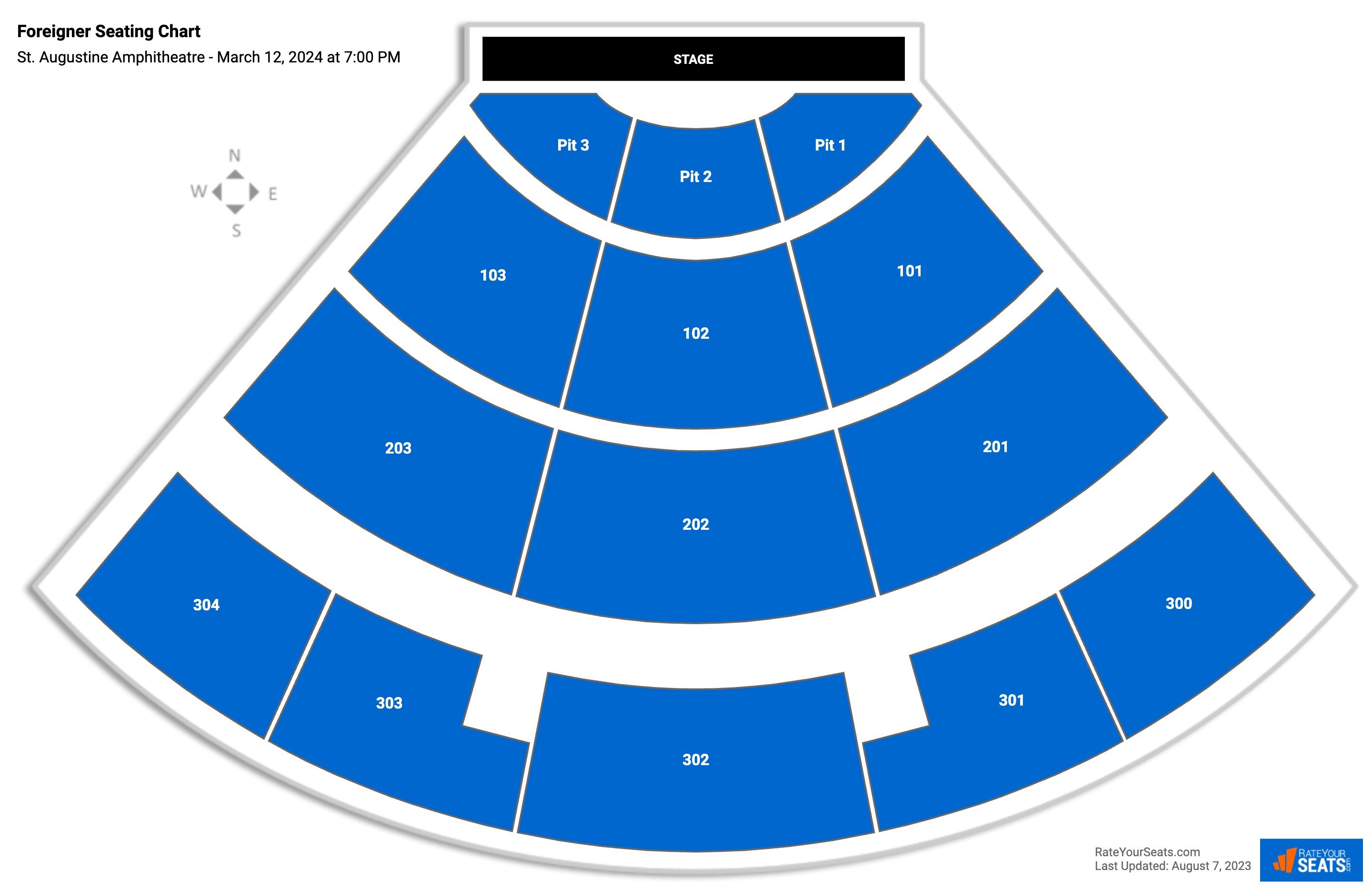 St. Augustine Amphitheatre Seating Chart