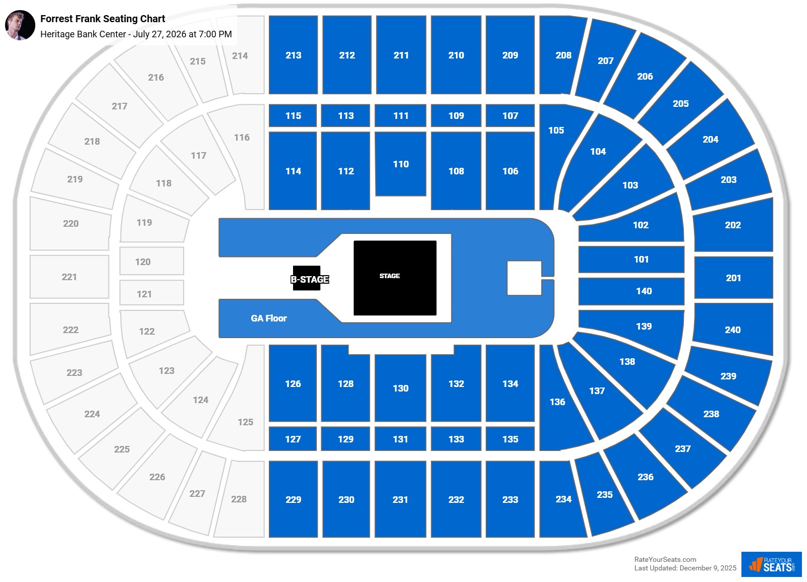 Forrest Frank seating chart Heritage Bank Center