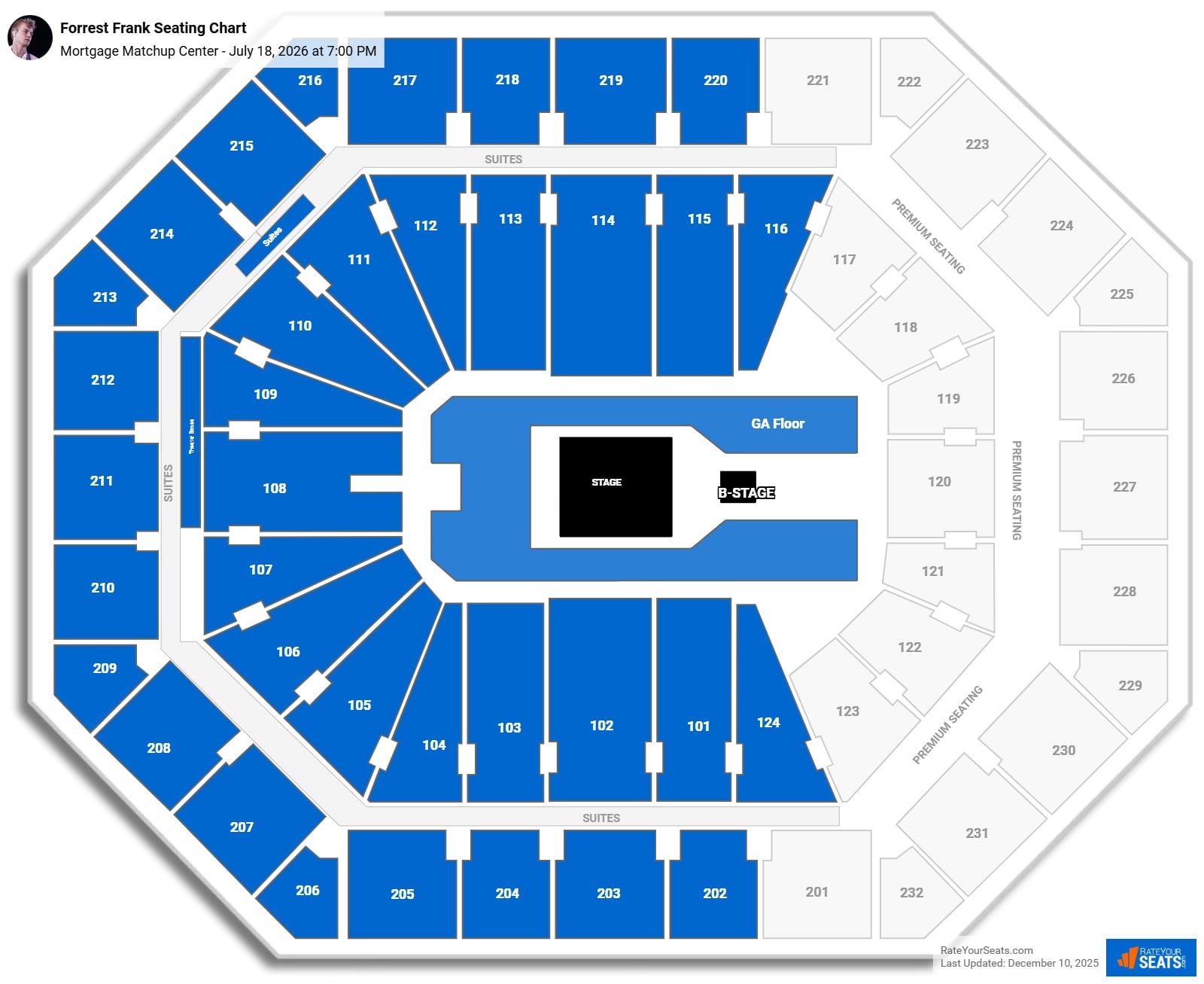 Forrest Frank seating chart Mortgage Matchup Center