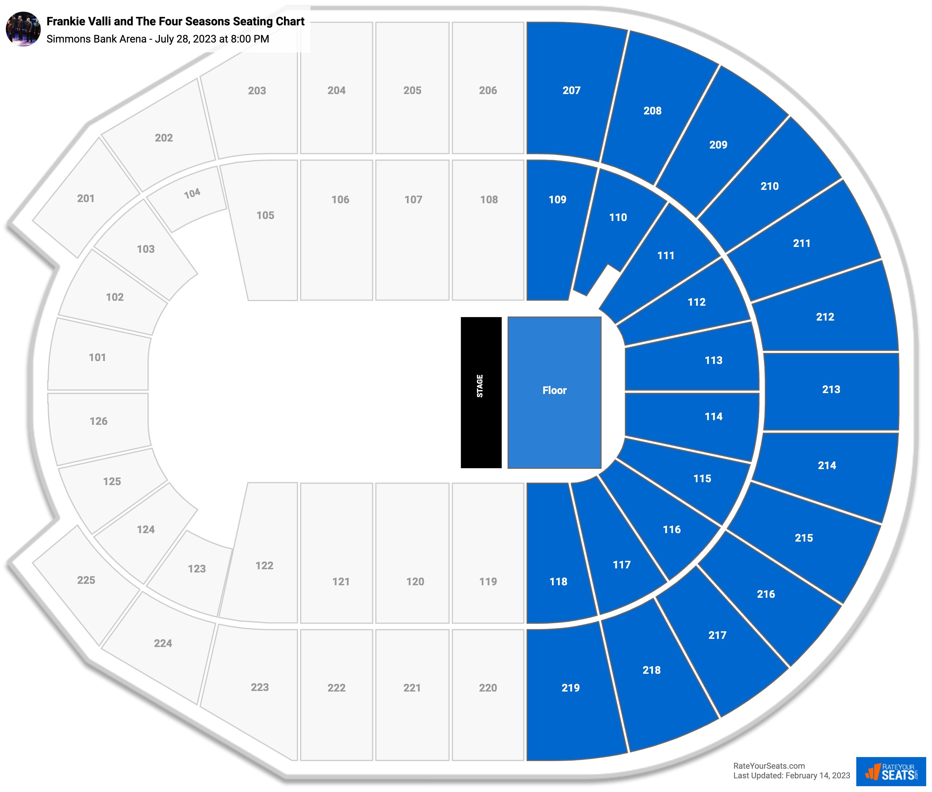 Simmons Bank Arena Seating Chart