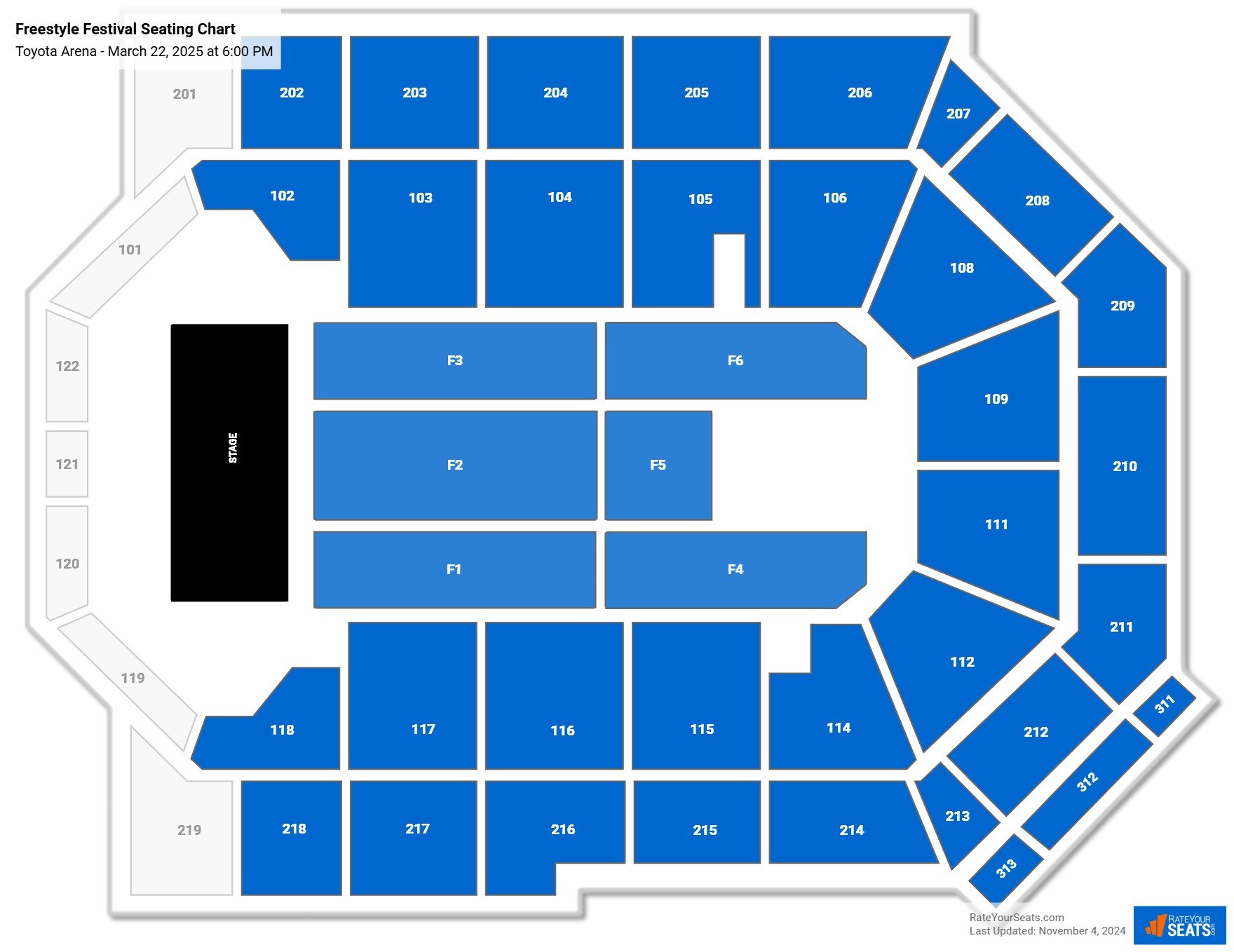 Toyota Arena Seating Chart