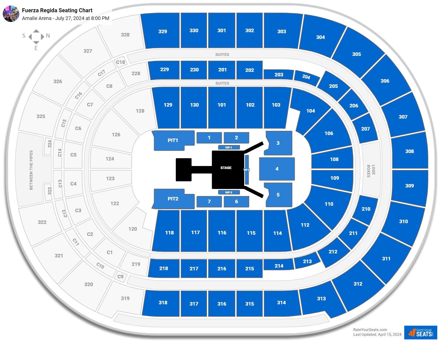 Amalie Arena Concert Seating Chart - RateYourSeats.com