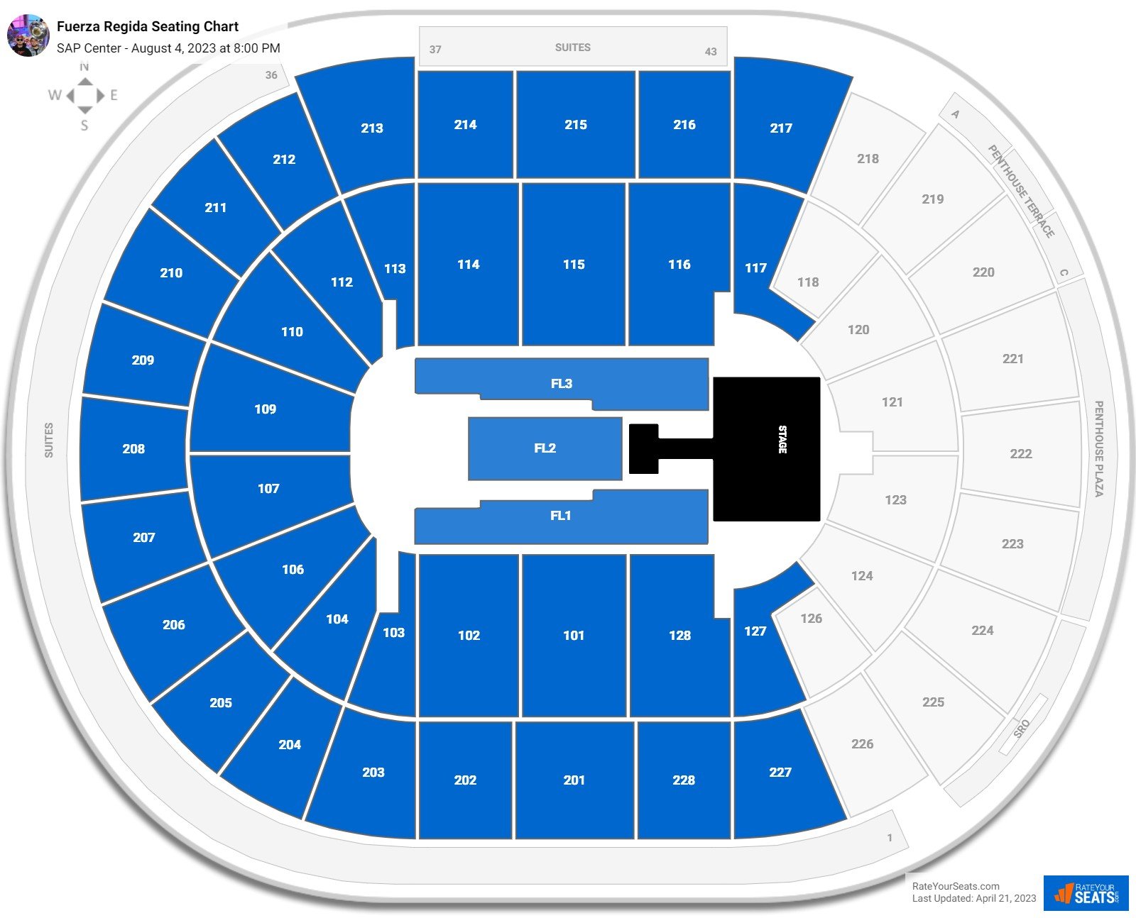 SAP Center Concert Seating Chart - RateYourSeats.com