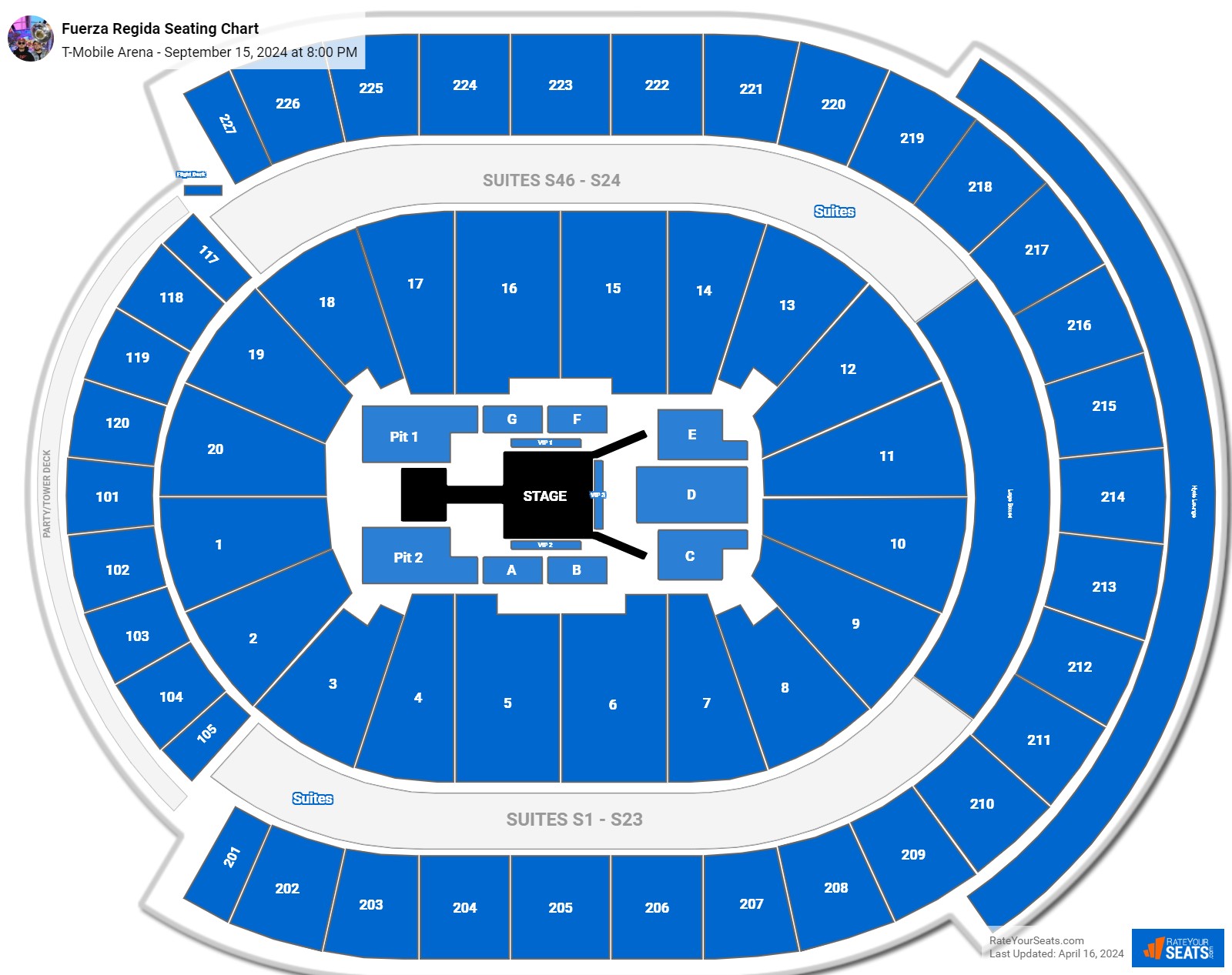 T-Mobile Arena Concert Seating Chart - RateYourSeats.com