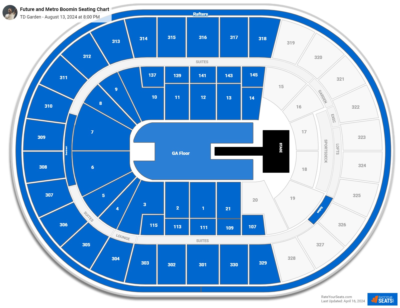 TD Garden Concert Seating Chart - RateYourSeats.com