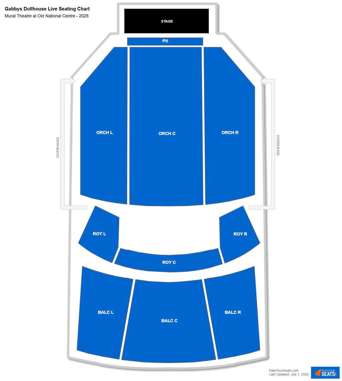 Gabbys Dollhouse Live seating chart Murat Theatre at Old National Centre