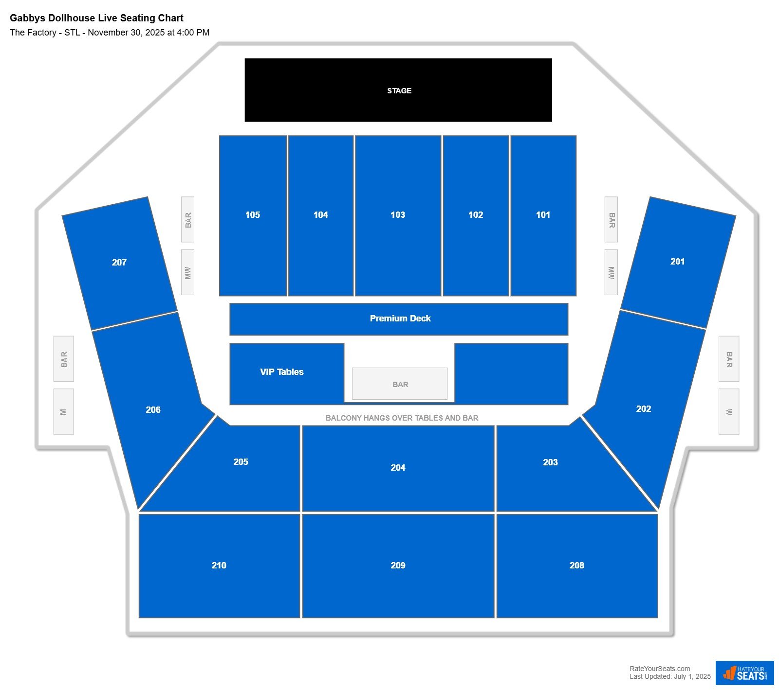 Gabbys Dollhouse Live seating chart The Factory - STL