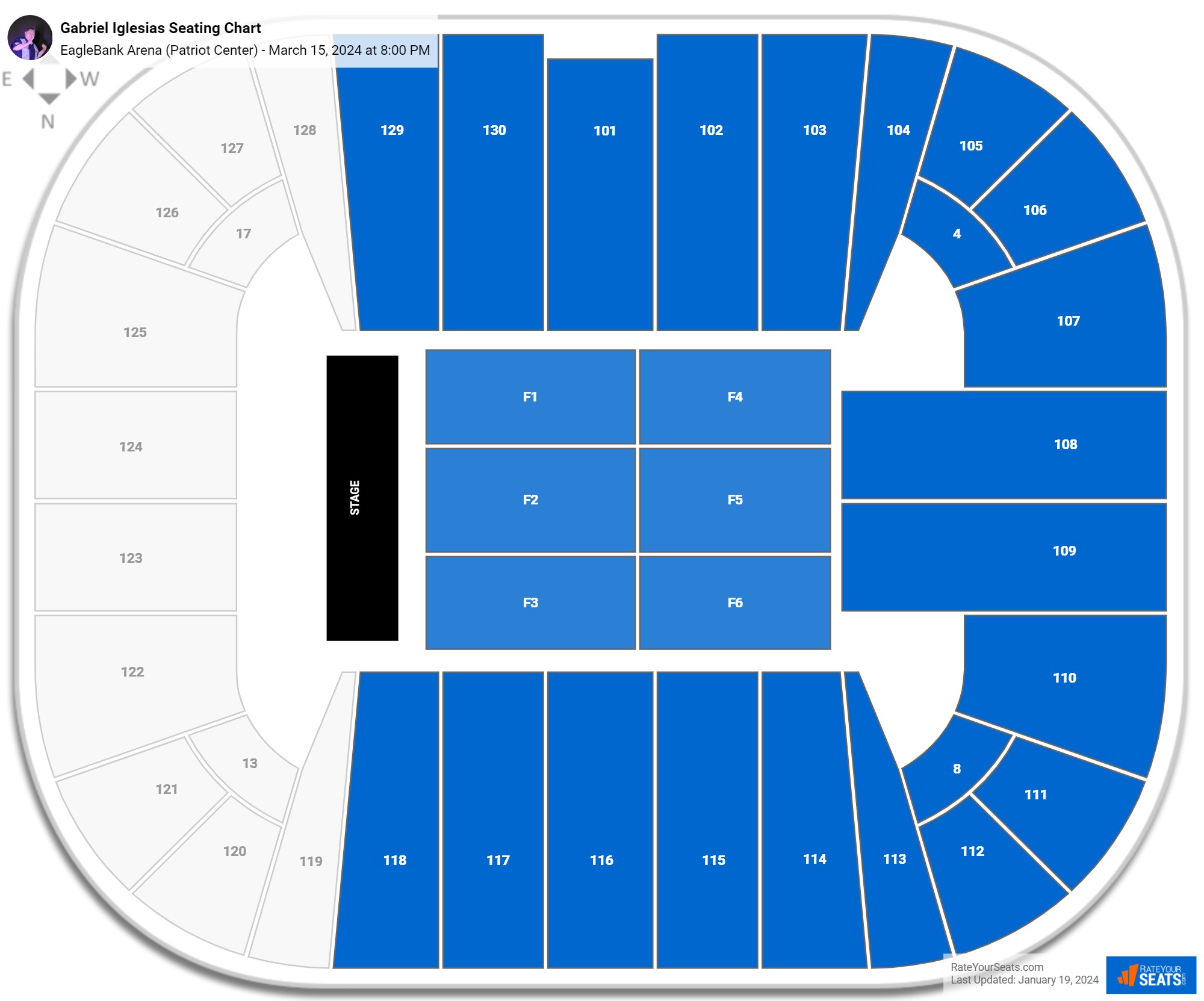 EagleBank Arena Seating Chart - RateYourSeats.com