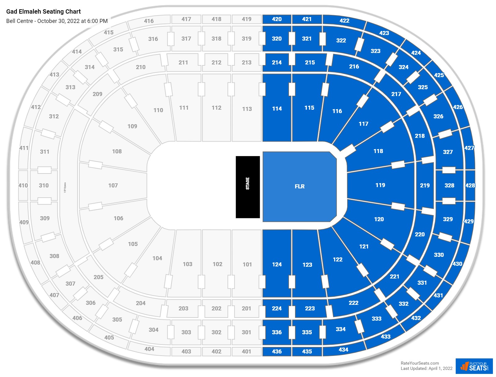 Bell Centre Concert Seating Chart - RateYourSeats.com