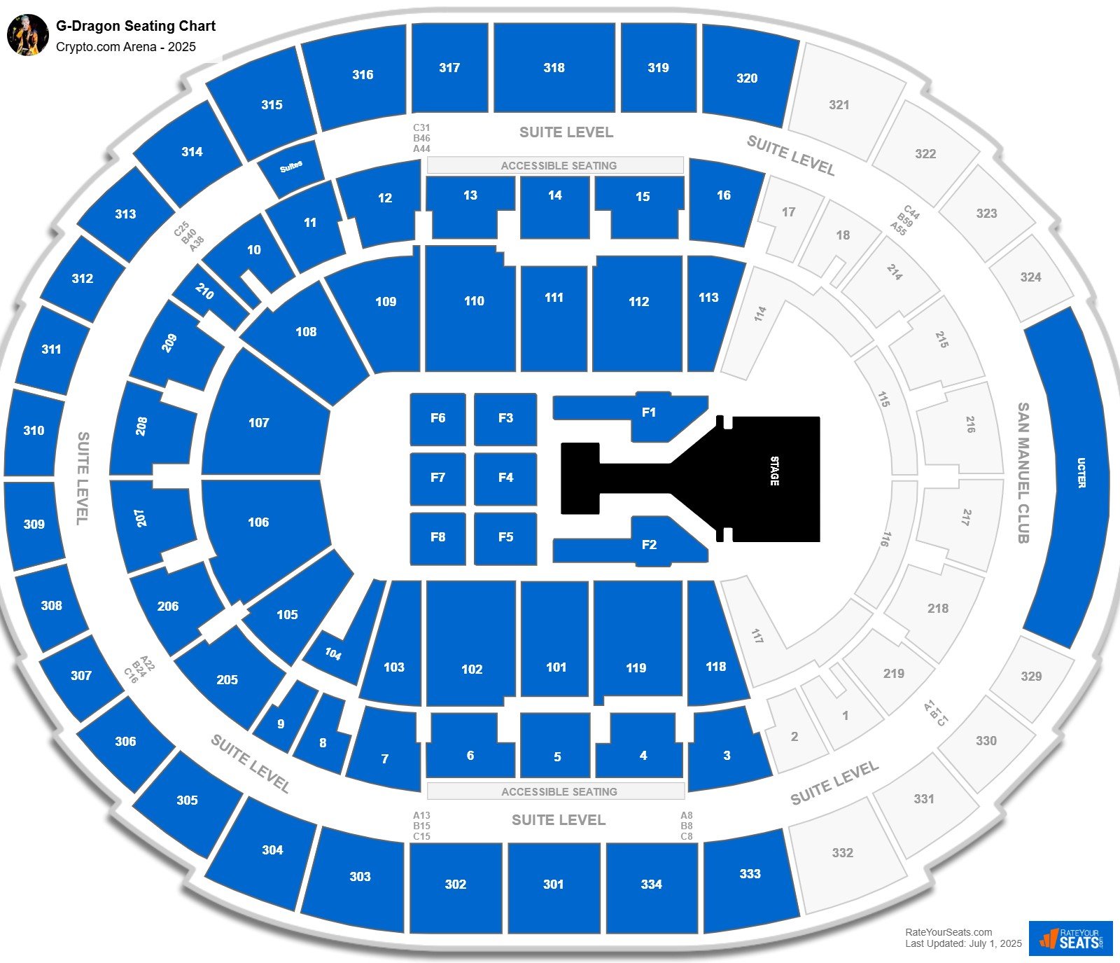 G-Dragon seating chart Crypto.com Arena