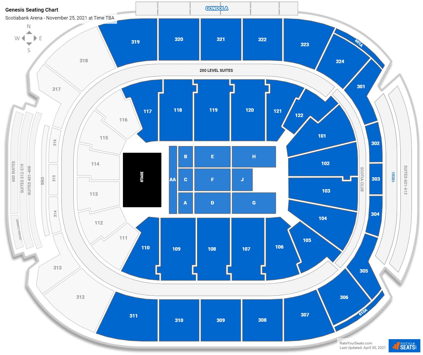 Scotiabank Arena Seating Charts for Concerts - RateYourSeats.com