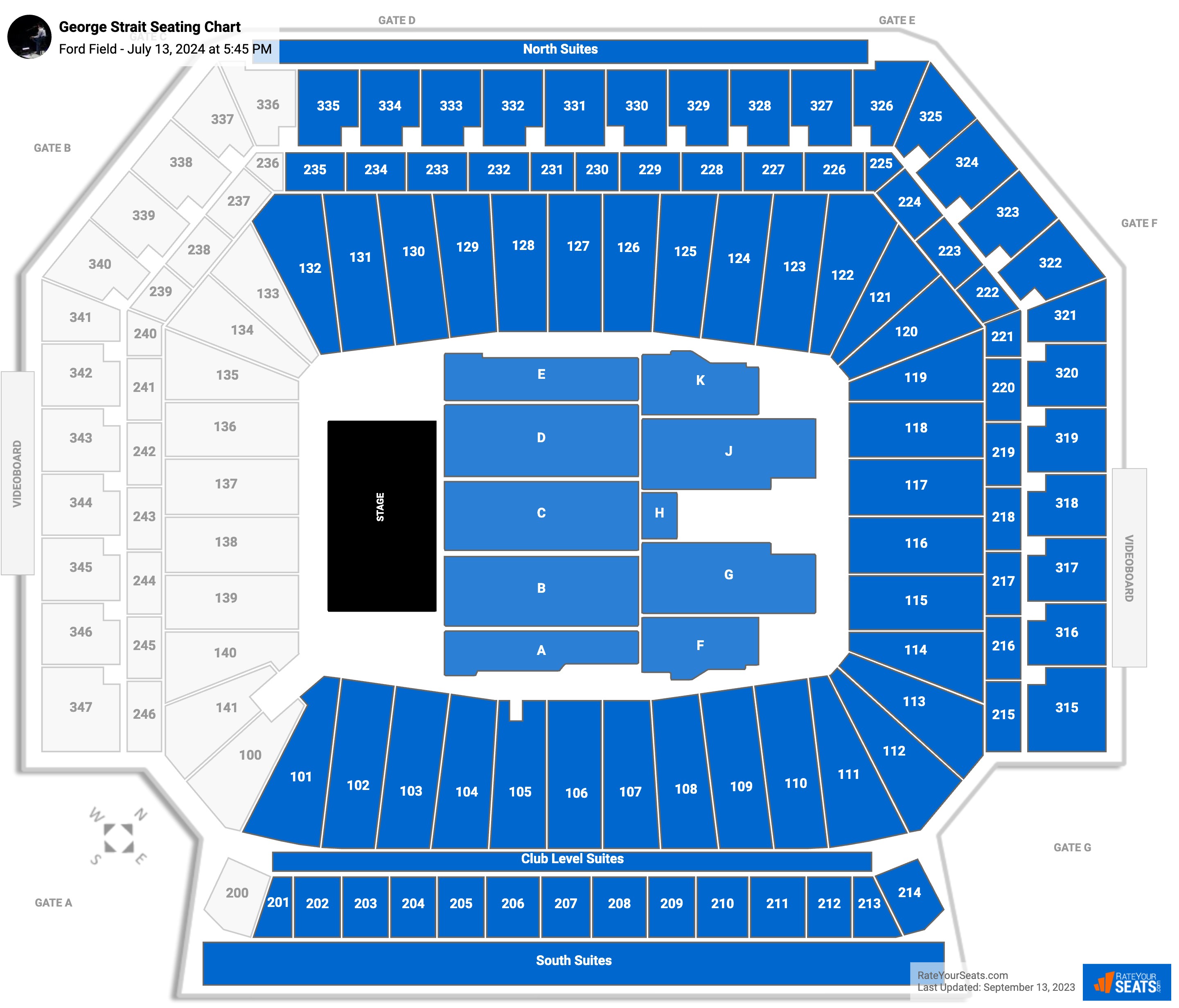 Ford Field Seating Chart & Map