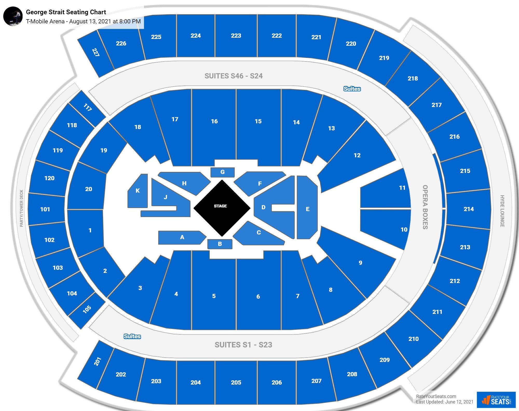 T Mobile Arena Concert Seating Chart