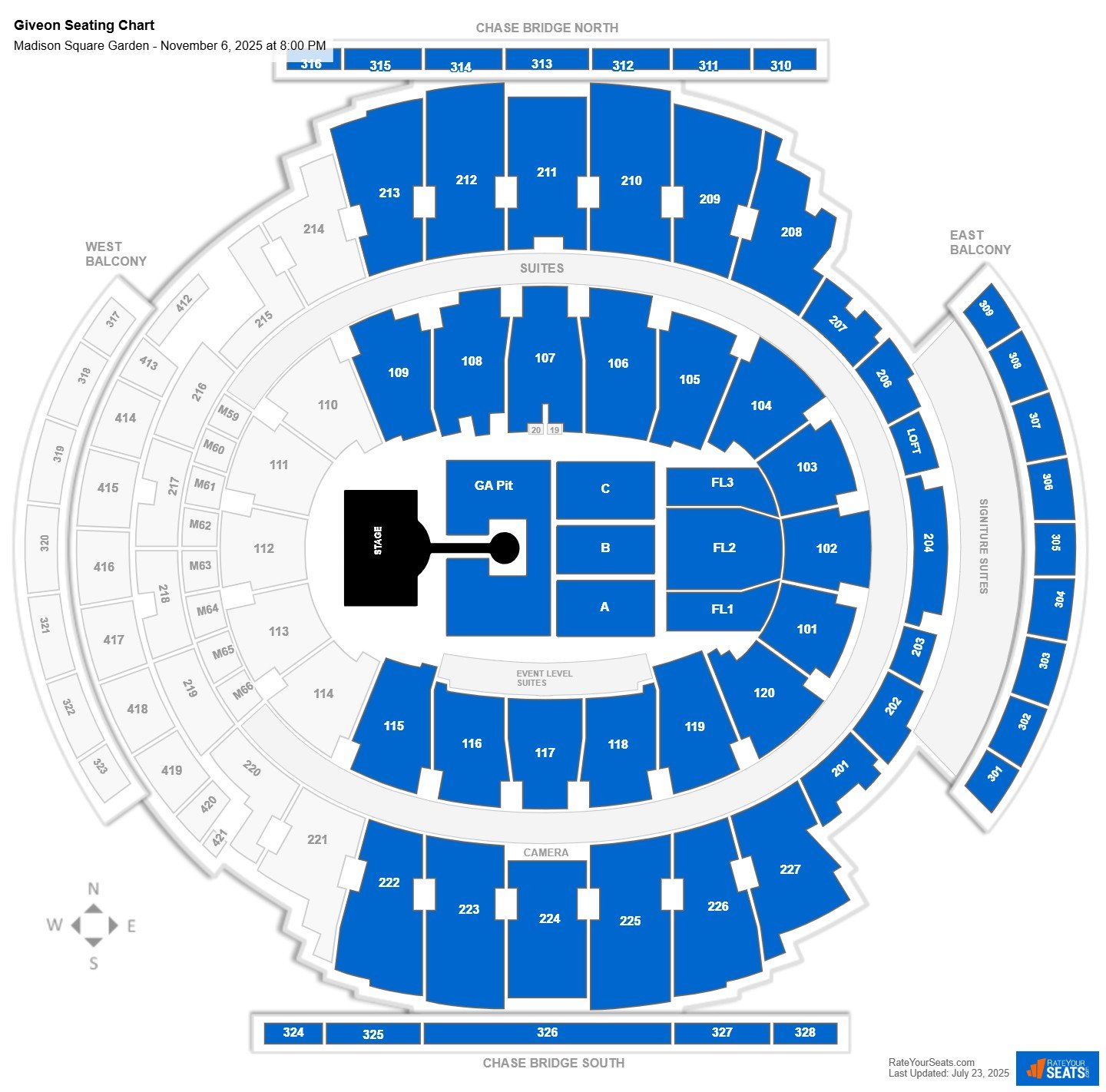 Giveon seating chart Madison Square Garden