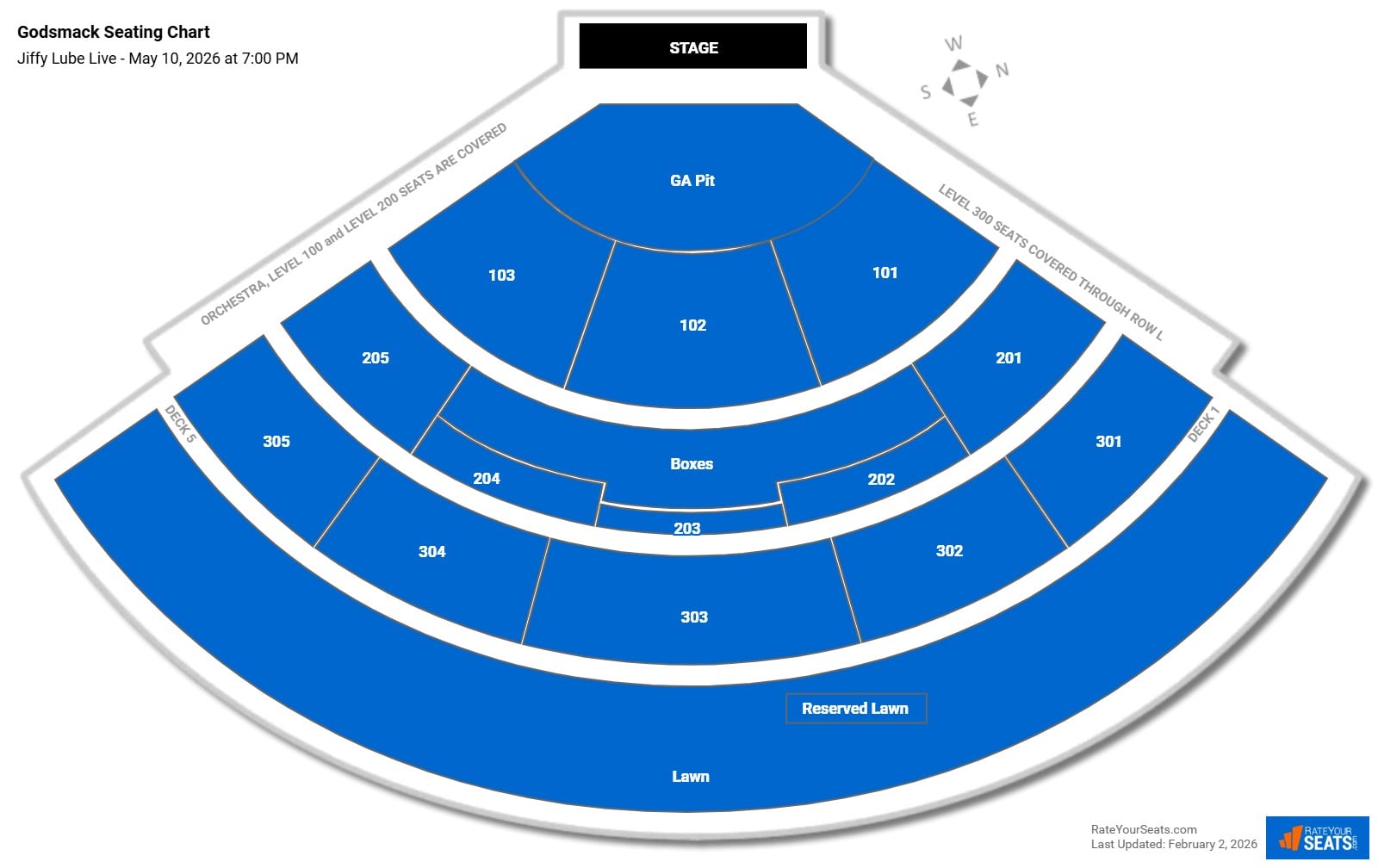 Godsmack seating chart Jiffy Lube Live