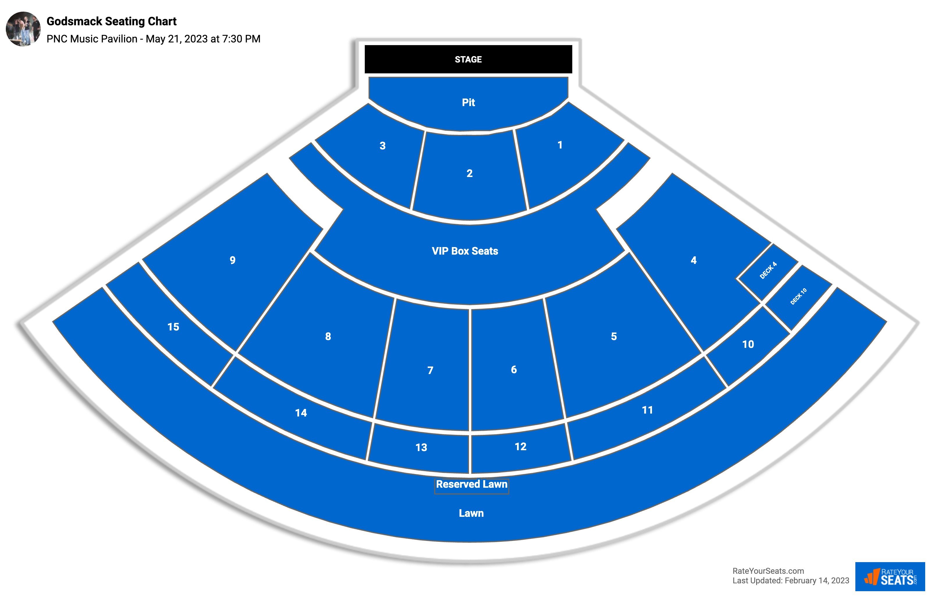 PNC Music Pavilion Seating Chart