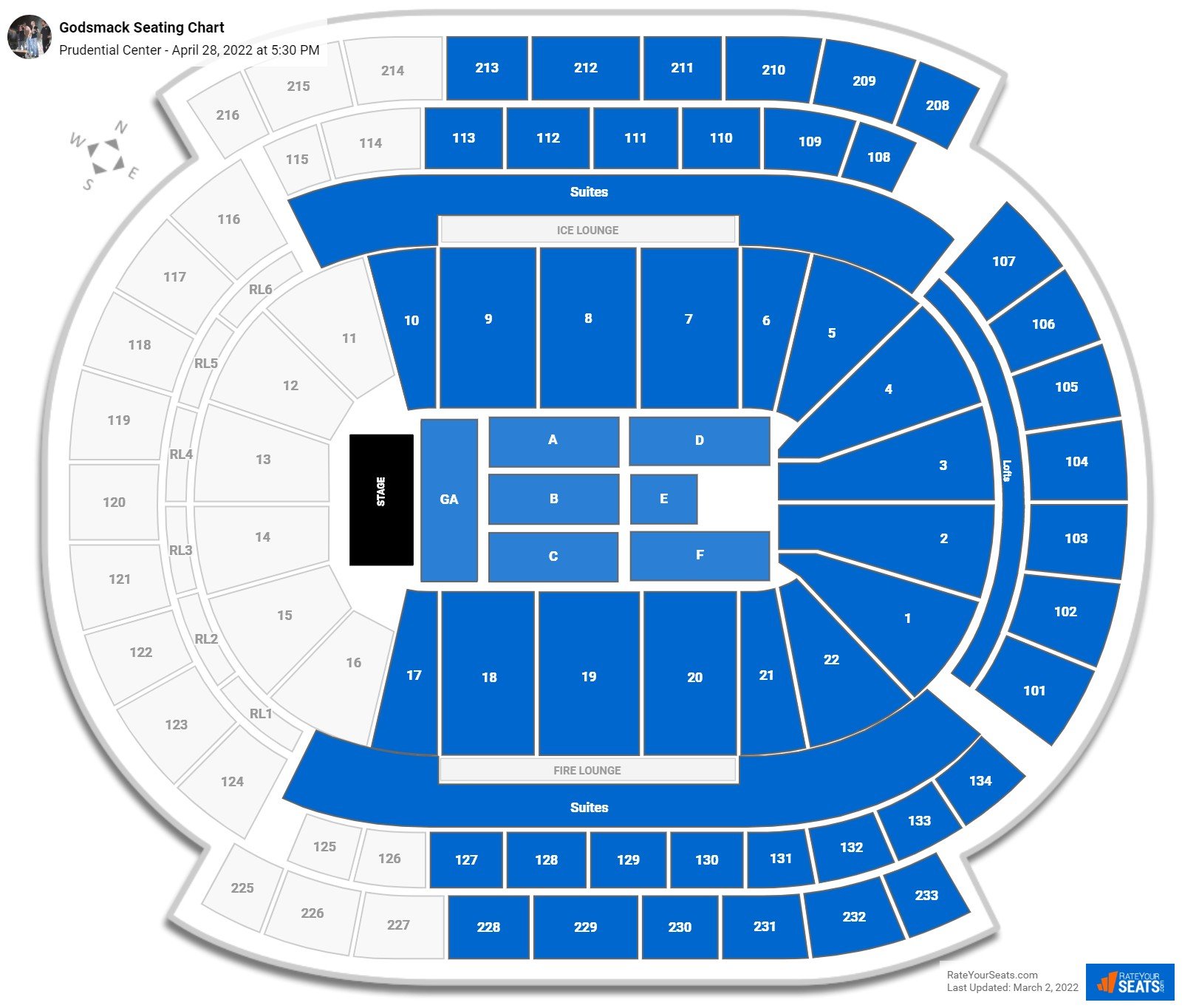 Prudential Center Seating Charts for Concerts