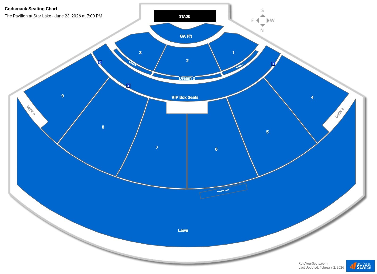 Godsmack seating chart The Pavilion at Star Lake