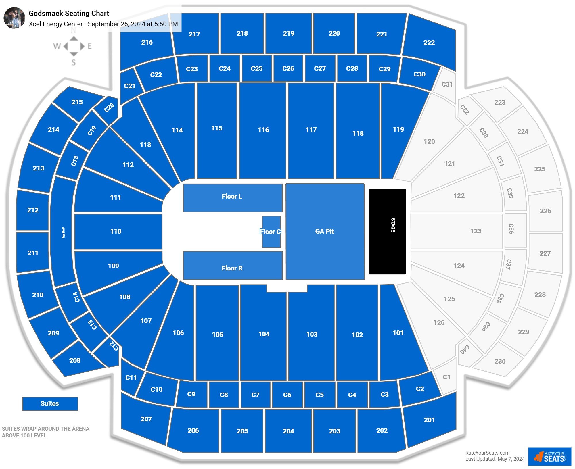 Xcel Energy Center Concert Seating Chart - RateYourSeats.com