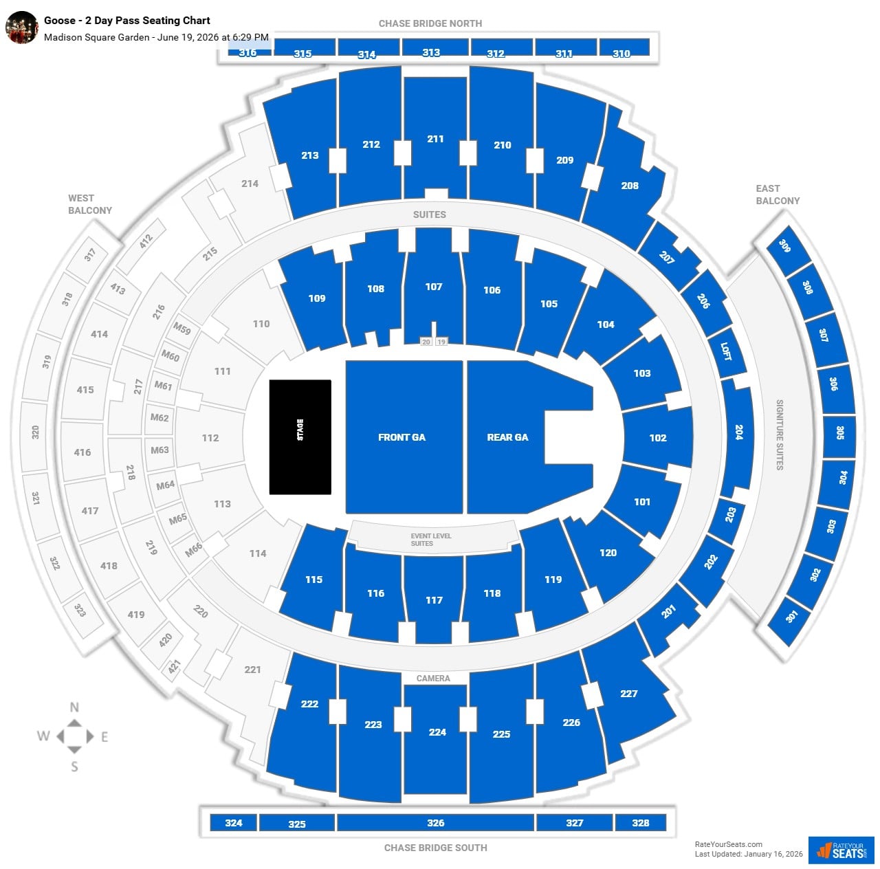 Goose - 2 Day Pass seating chart Madison Square Garden