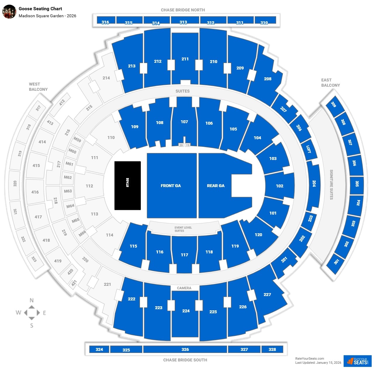 Goose seating chart Madison Square Garden