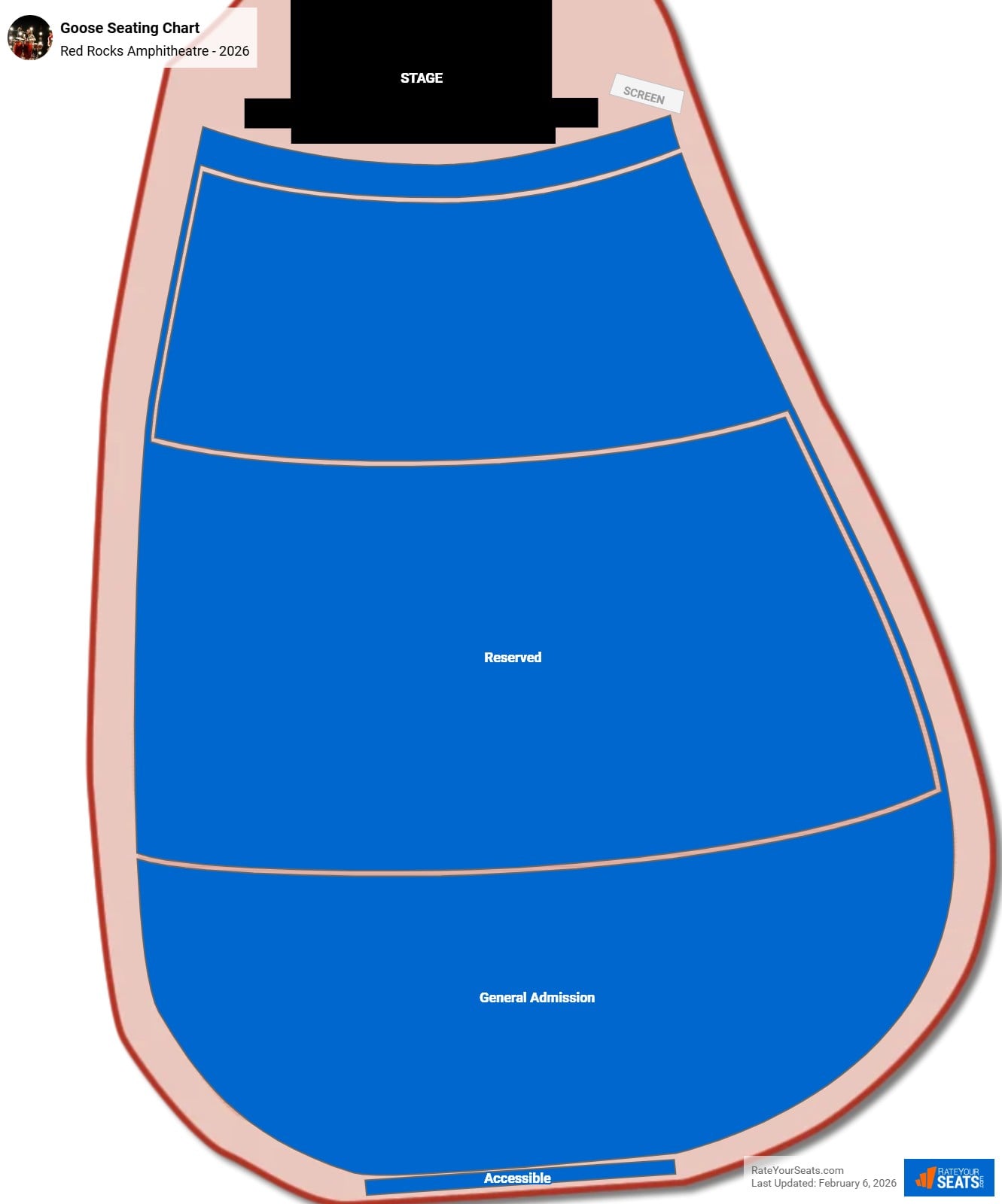Goose seating chart Red Rocks Amphitheatre