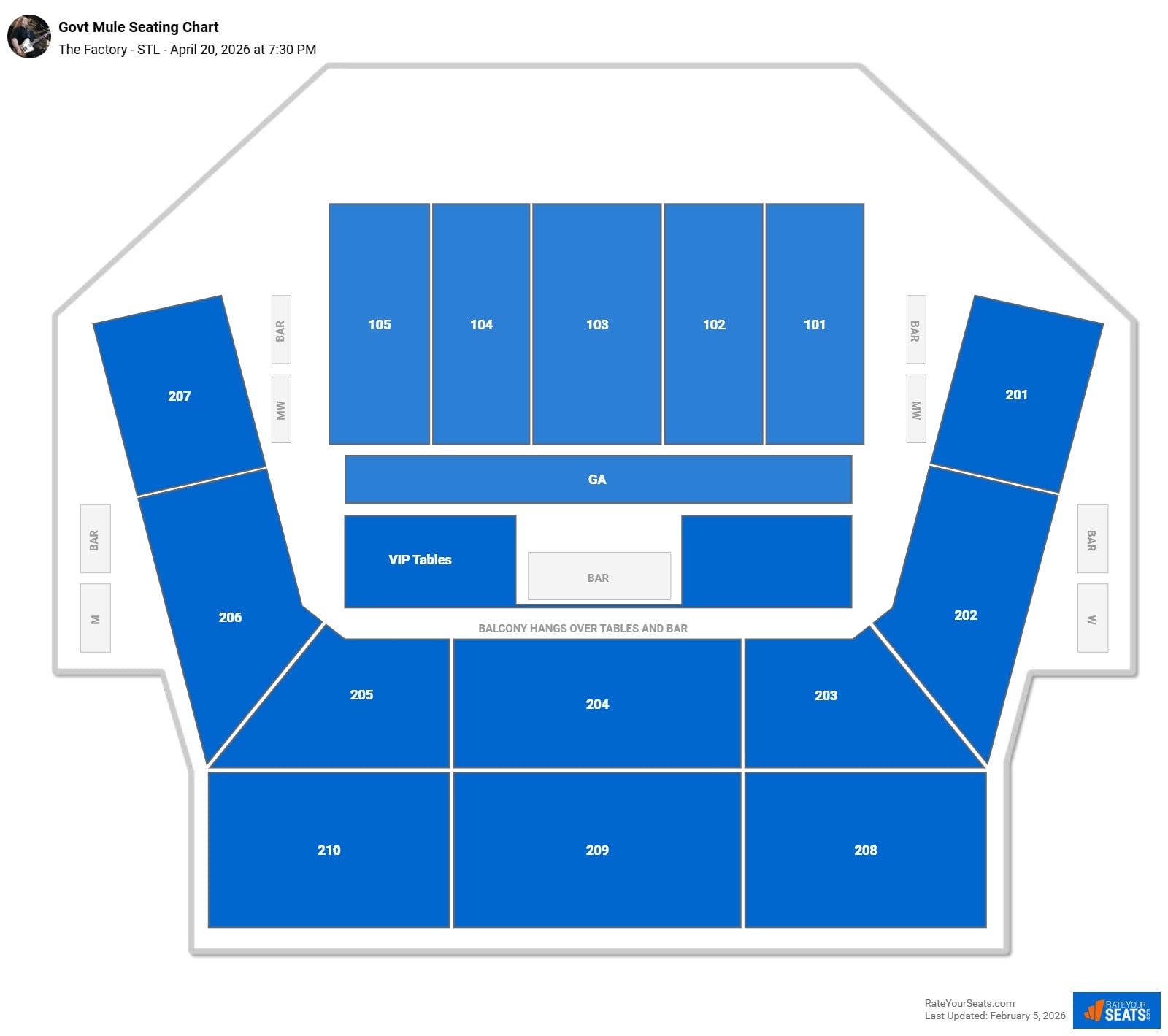 Govt Mule seating chart The Factory - STL