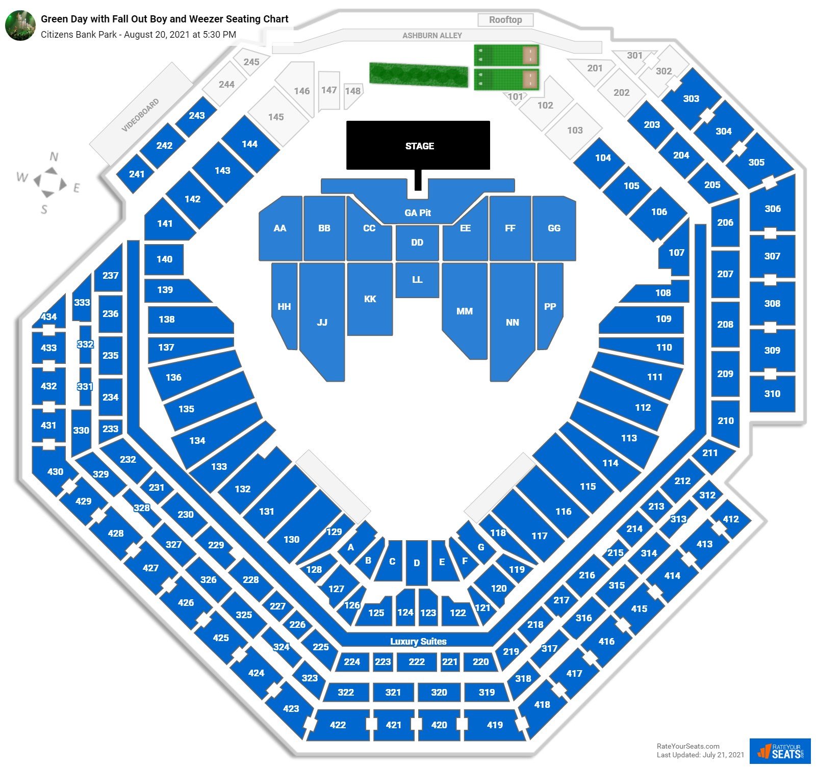 Citizens Bank Park Seating Charts for Concerts