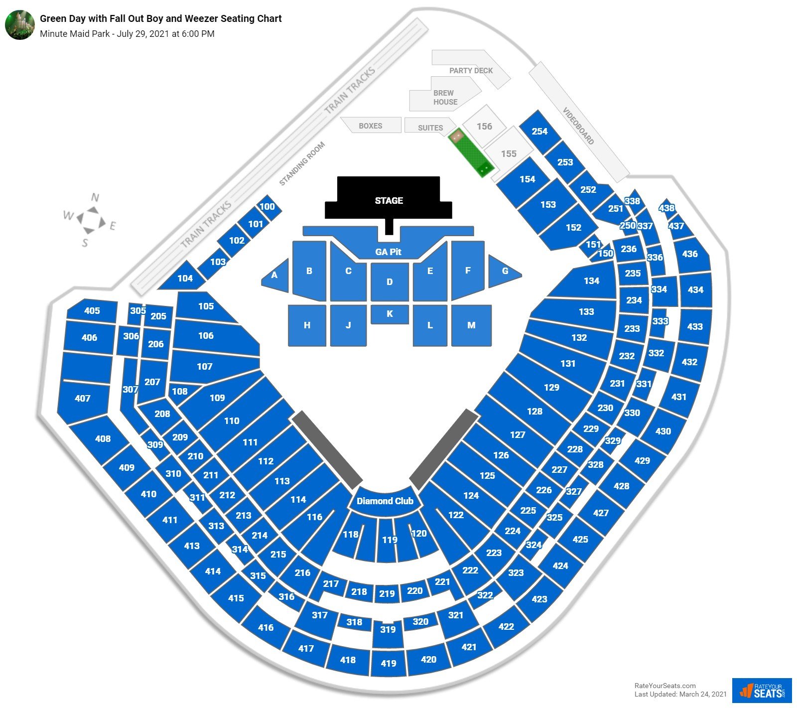 Minute Maid Park Seating Charts for Concerts - RateYourSeats.com