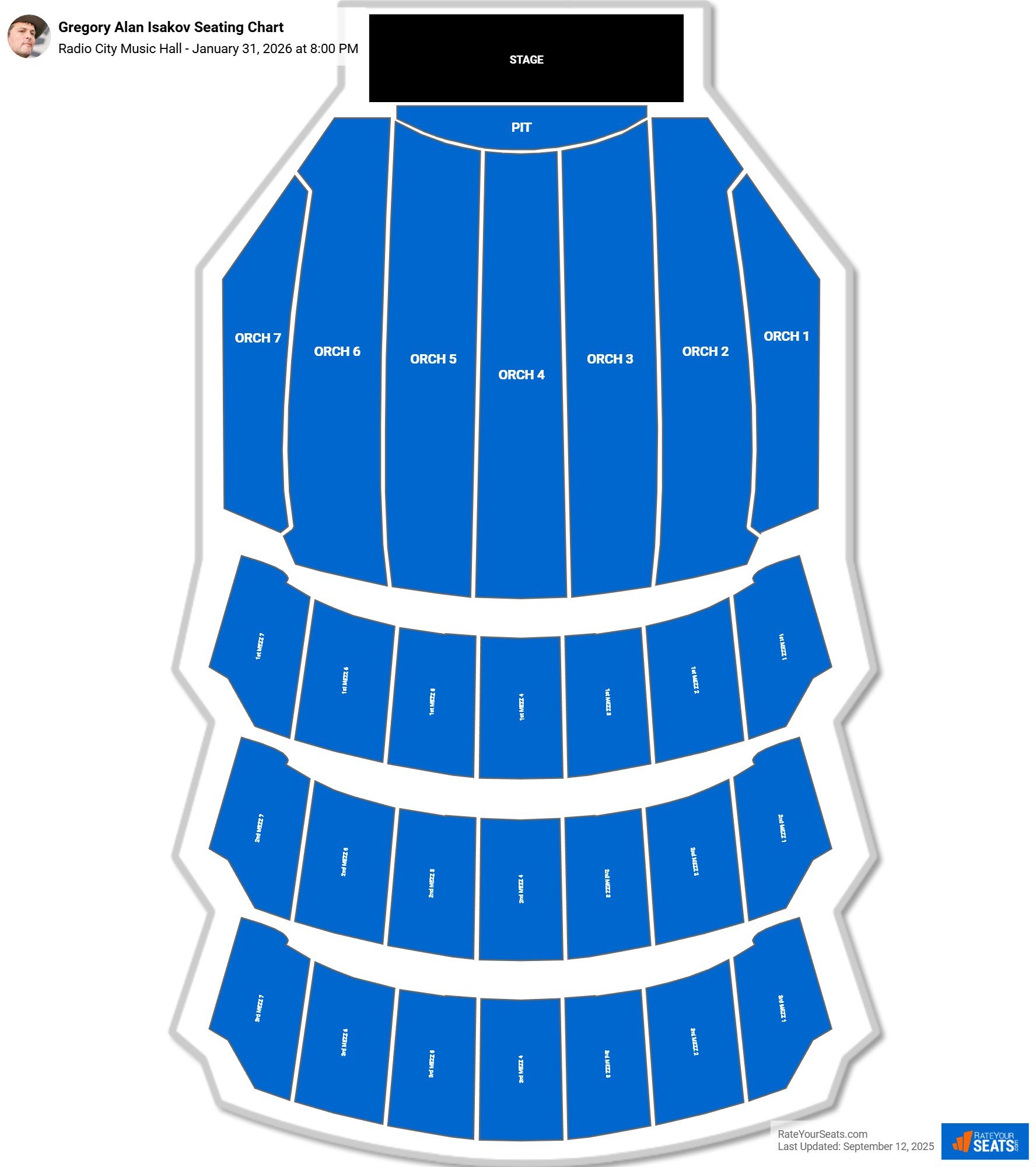 Gregory Alan Isakov seating chart Radio City Music Hall