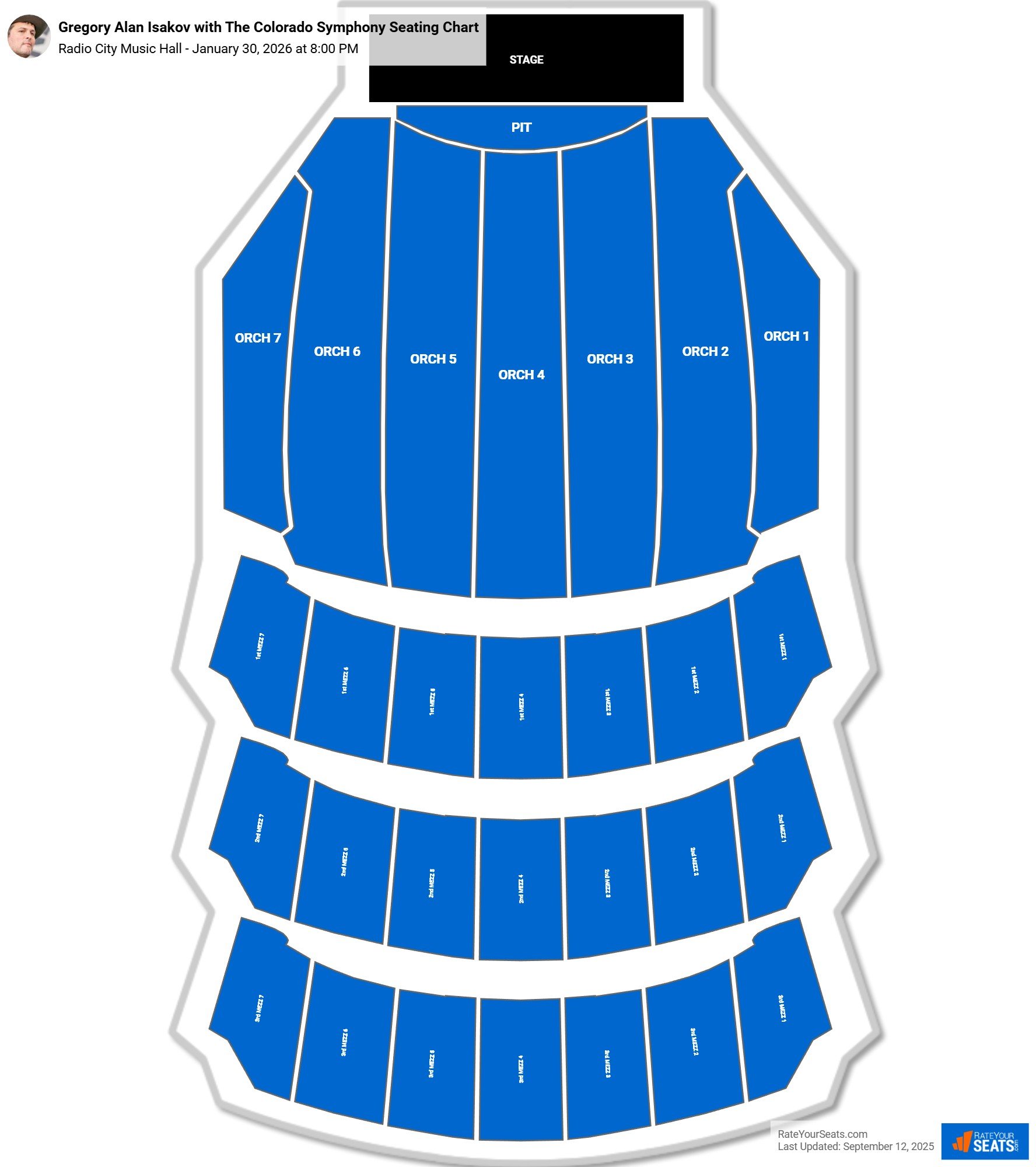Gregory Alan Isakov with The Colorado Symphony seating chart Radio City Music Hall