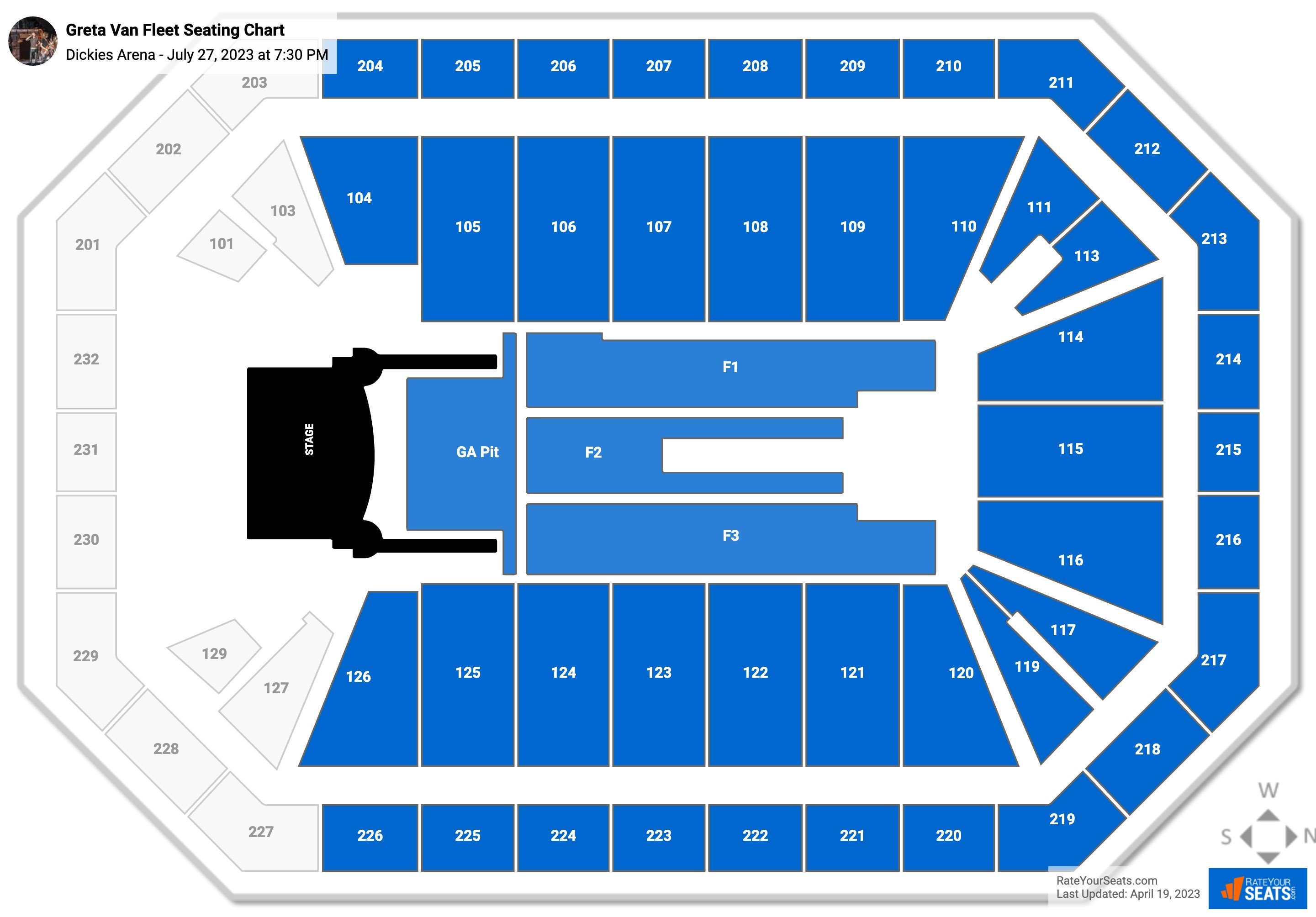 Dickies Arena Concert Seating Chart - RateYourSeats.com