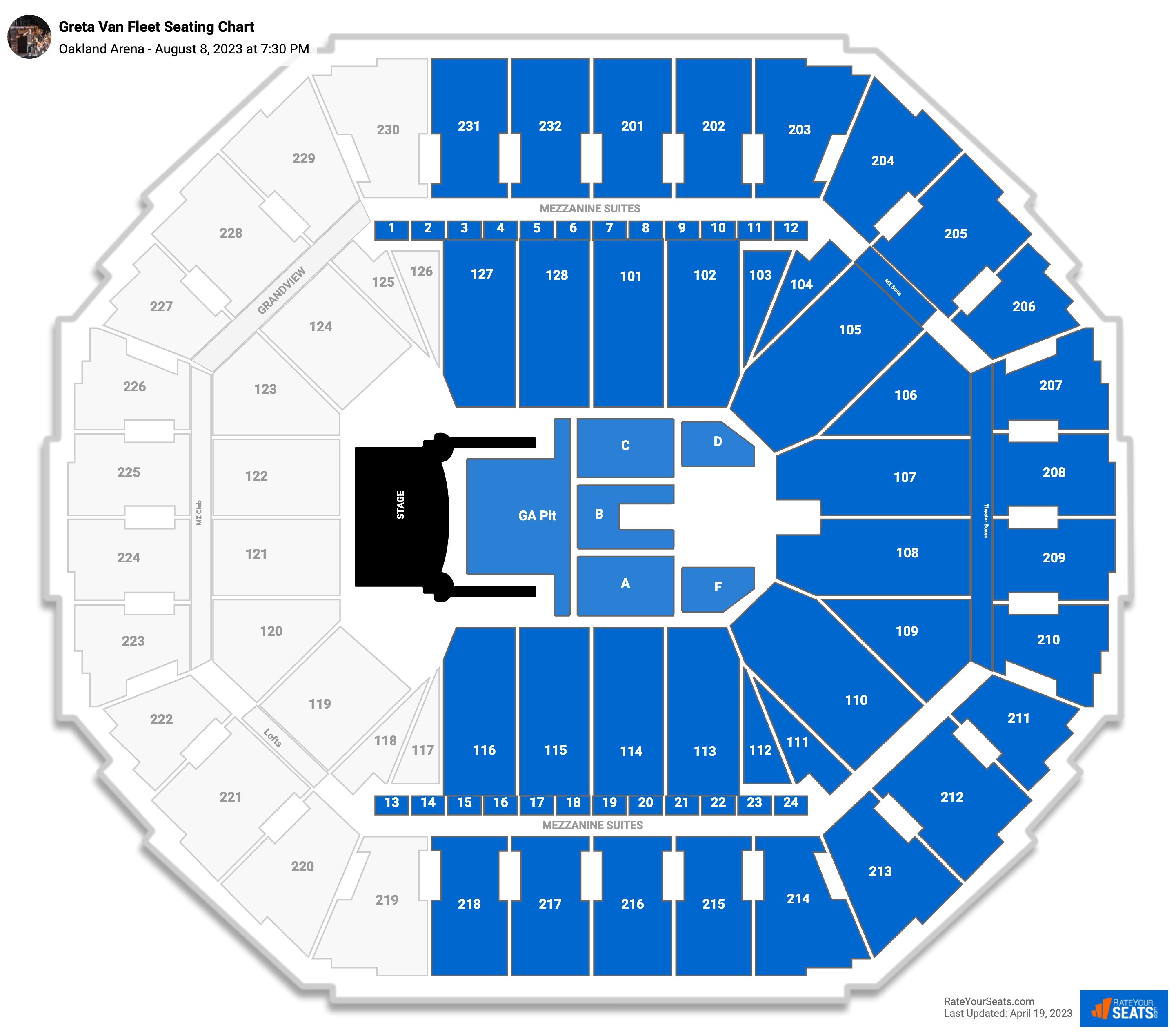 Oakland Arena Seating Chart - RateYourSeats.com