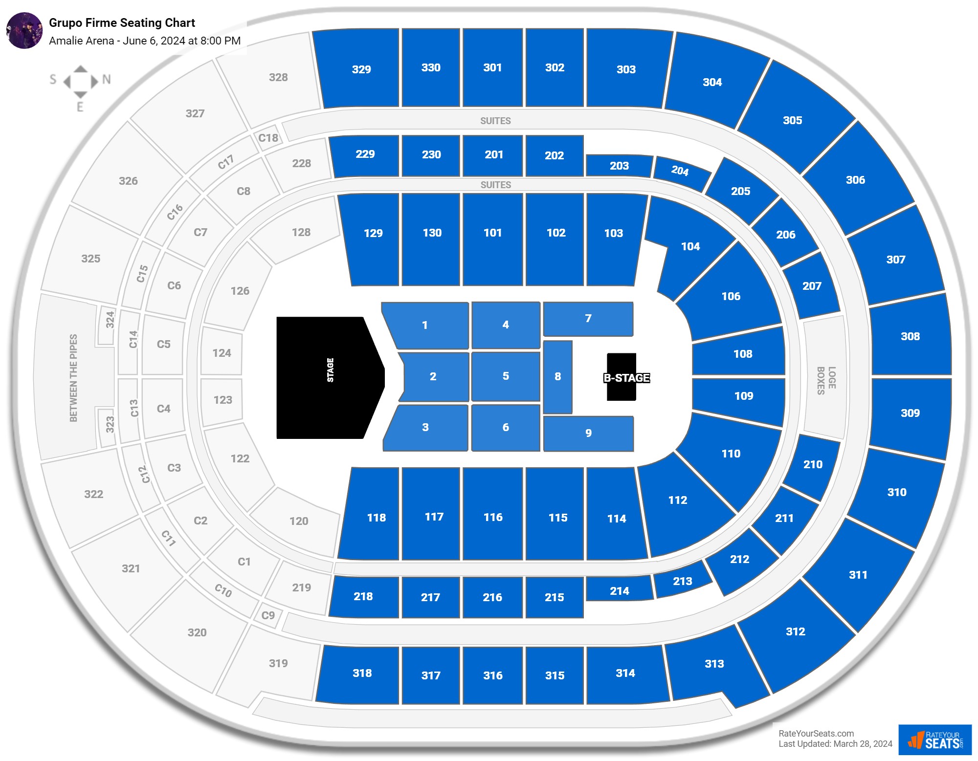 Amalie Arena Concert Seating Chart - RateYourSeats.com