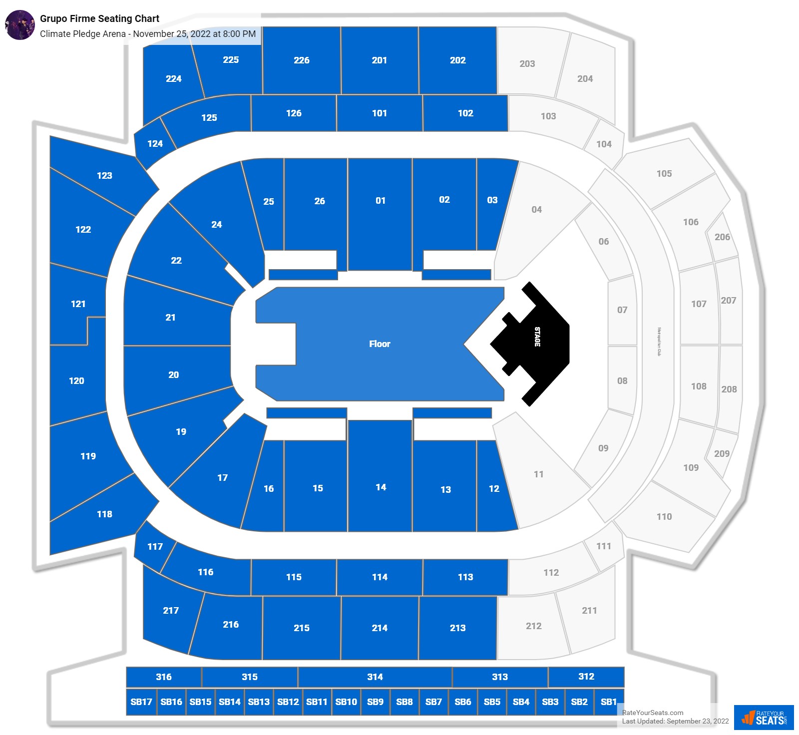 Climate Pledge Arena Concert Seating Chart - RateYourSeats.com