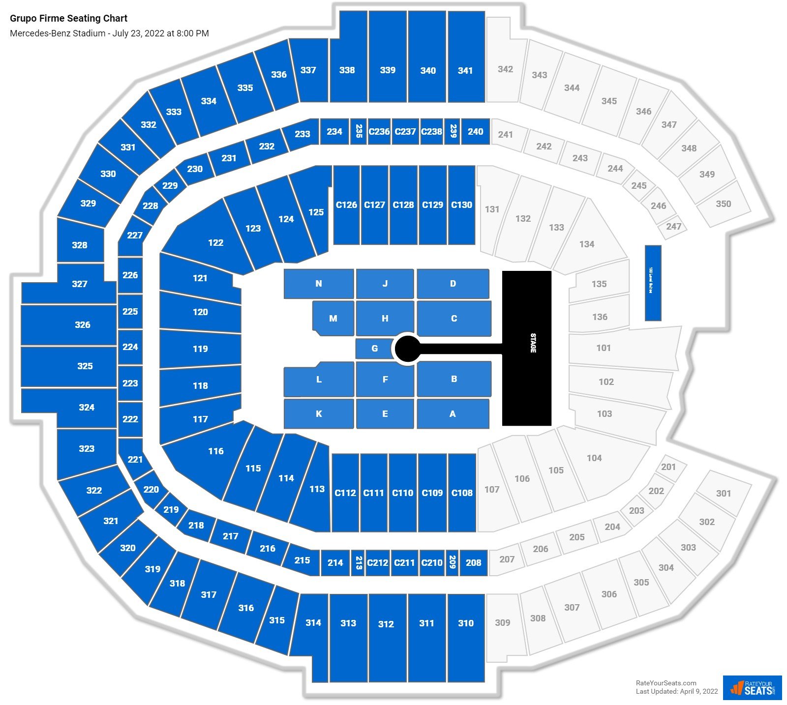 Mercedes-benz Stadium Concert Seating Chart - Rateyourseats.com