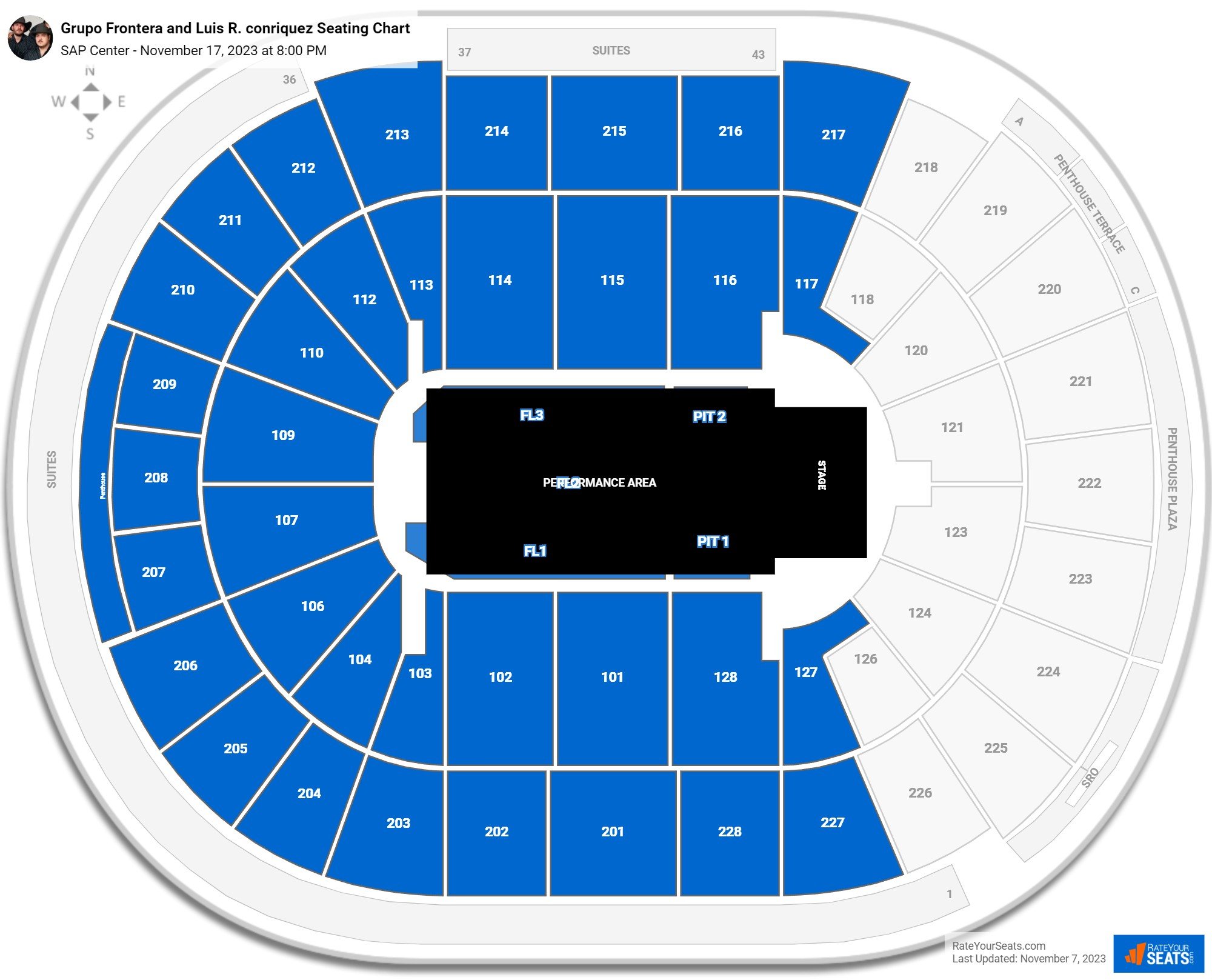 SAP Center Concert Seating Chart - RateYourSeats.com