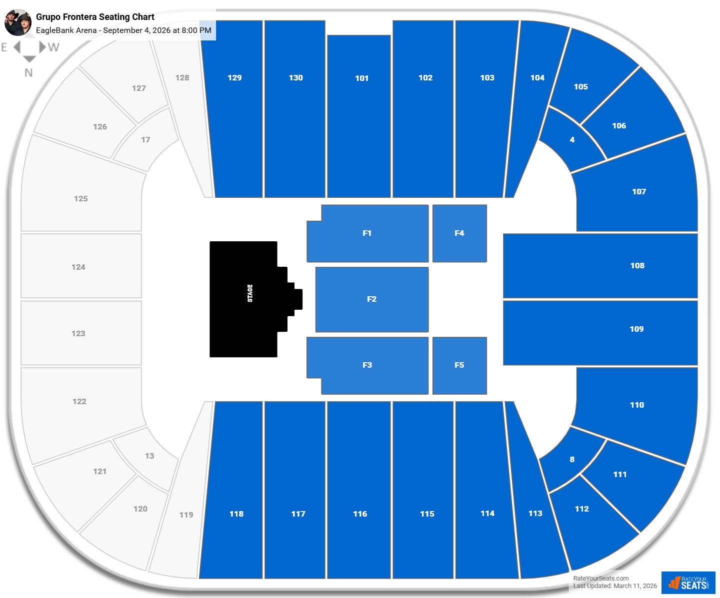 Grupo Frontera seating chart EagleBank Arena