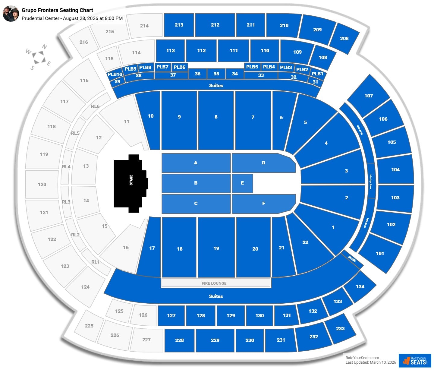 Grupo Frontera seating chart Prudential Center