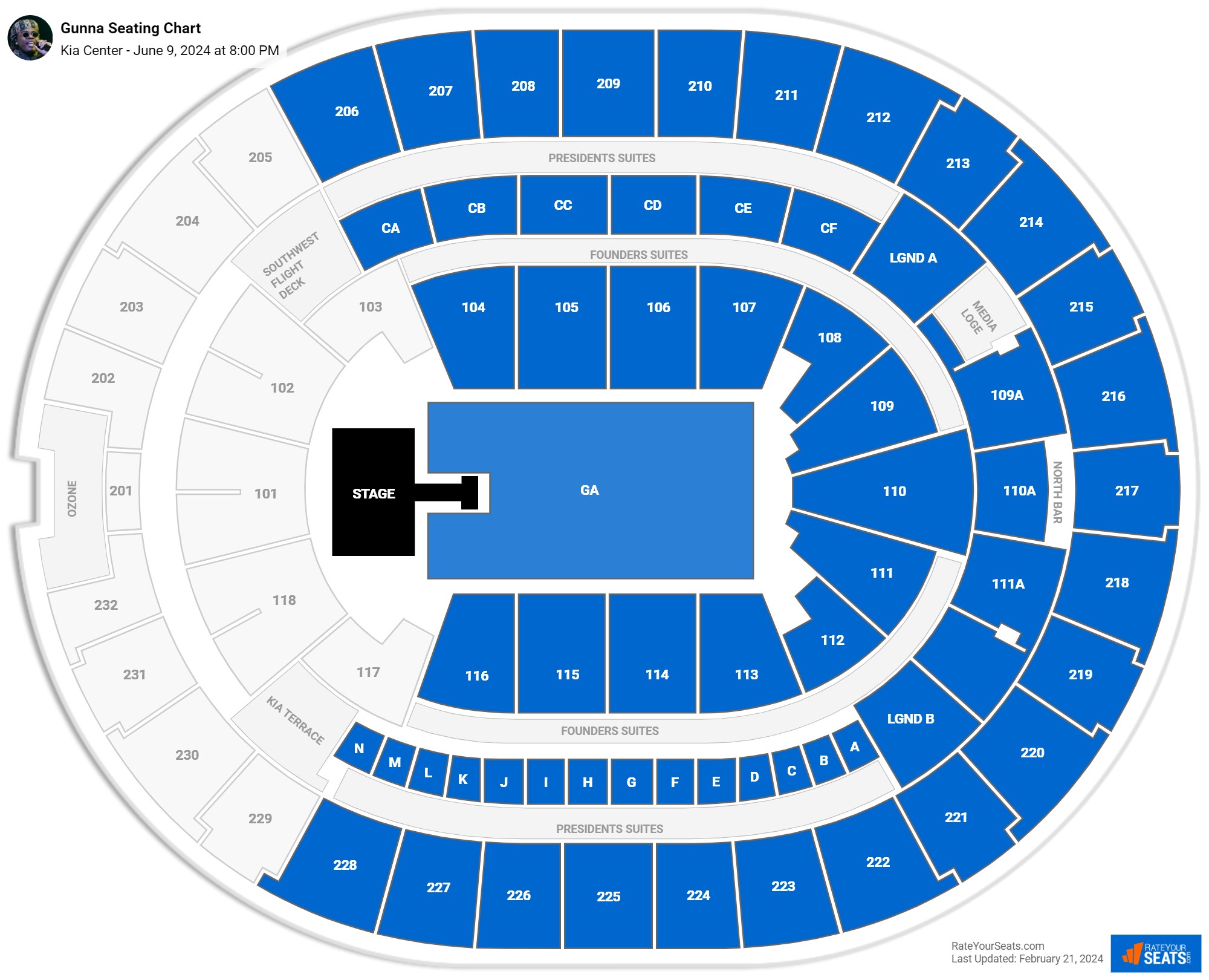 Kia Center Concert Seating Chart - RateYourSeats.com