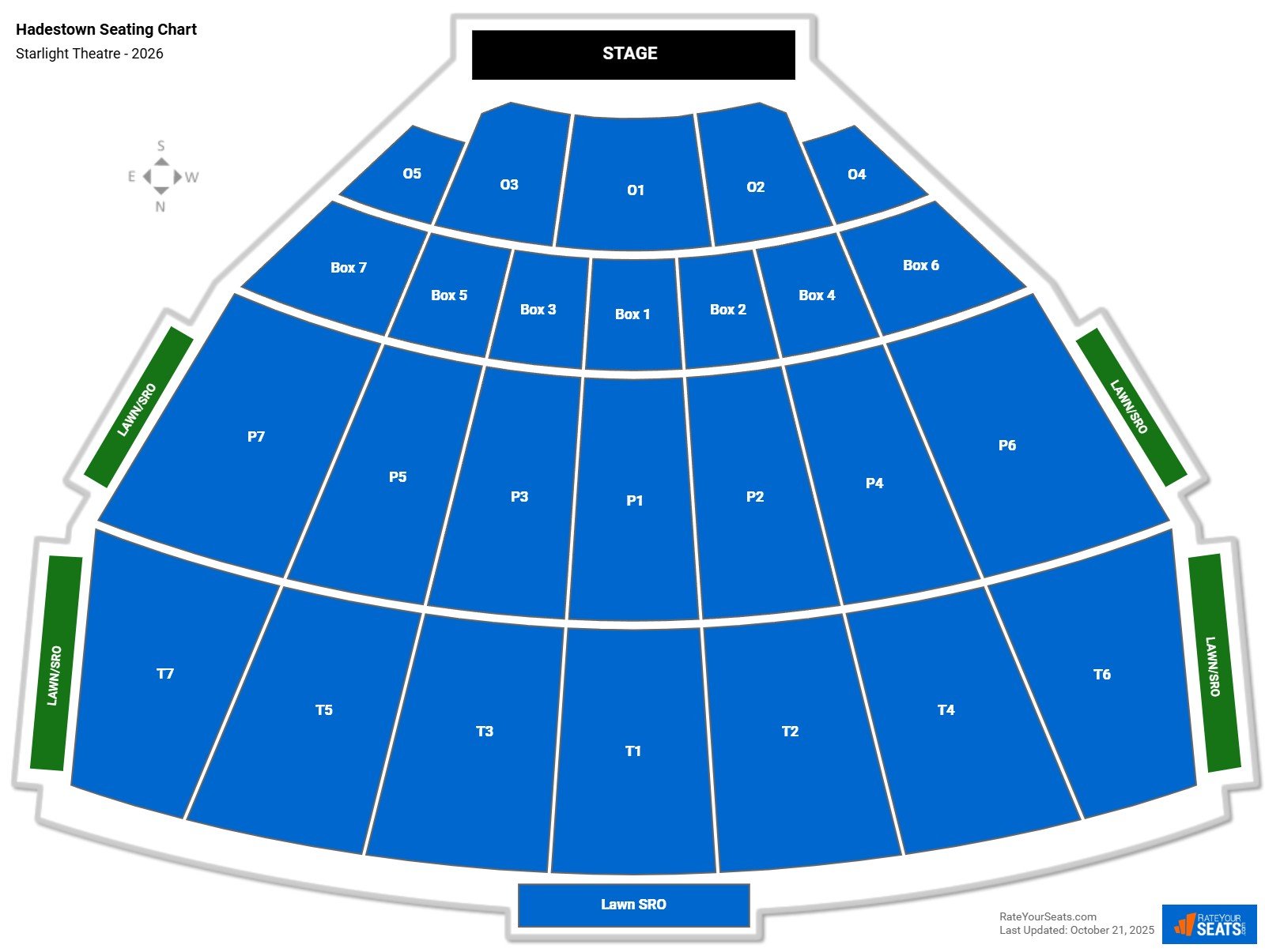 Hadestown seating chart Starlight Theatre