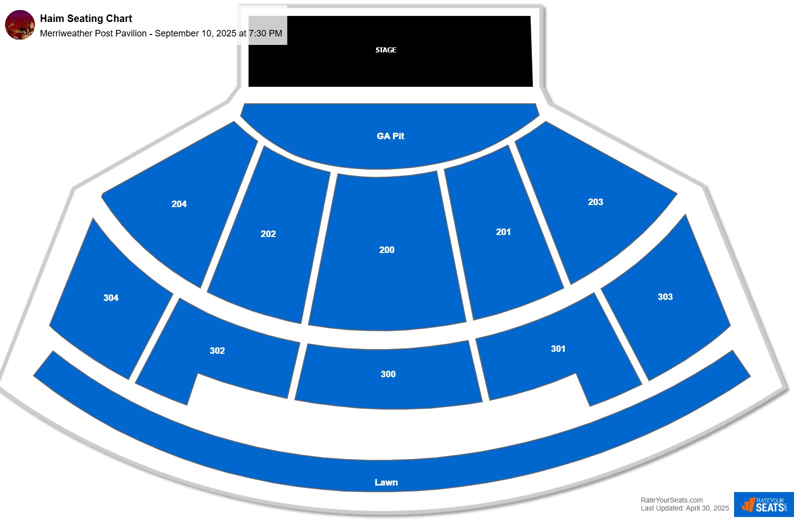 Haim seating chart Merriweather Post Pavilion