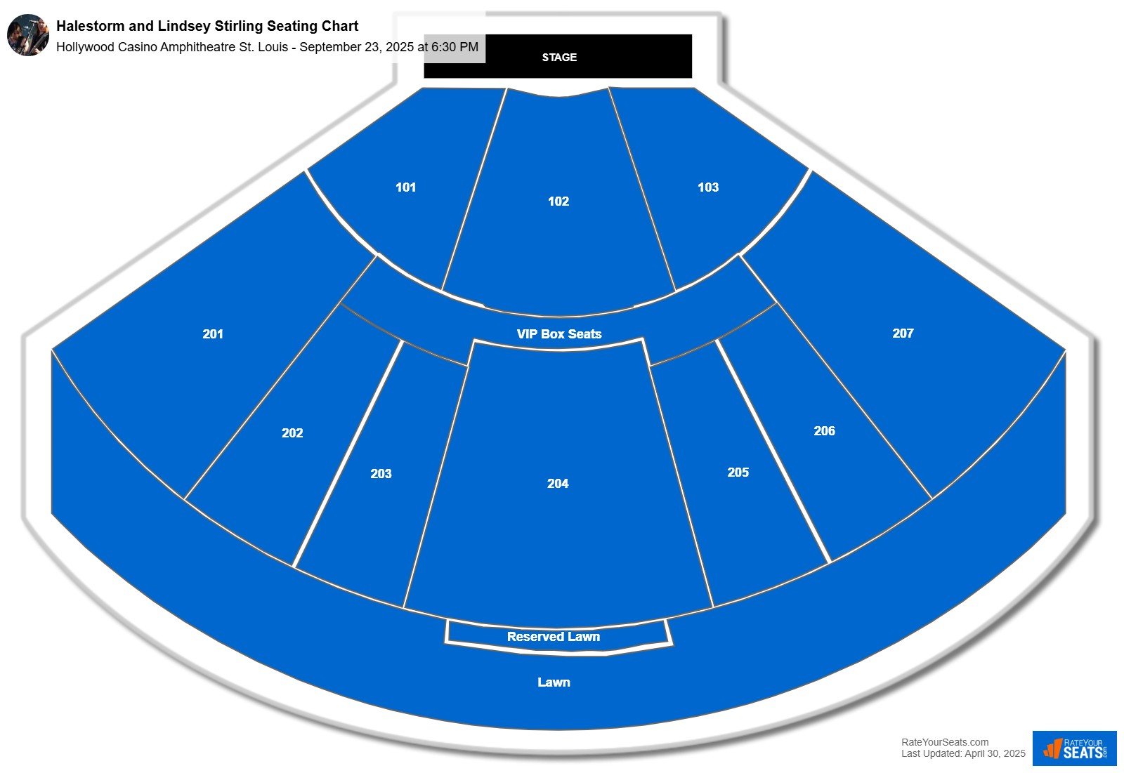 Halestorm and Lindsey Stirling seating chart Hollywood Casino Amphitheatre St. Louis