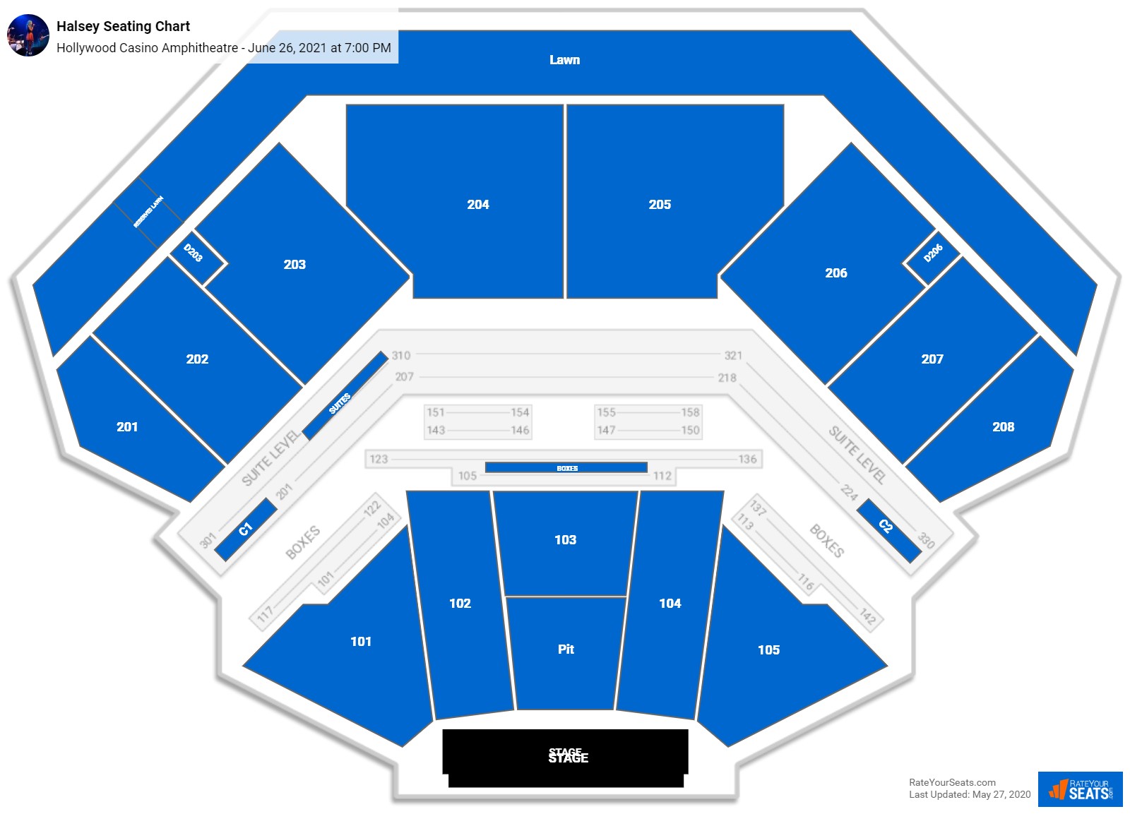 Hollywood Casino Amphitheatre (Tinley Park, IL) Seating Chart